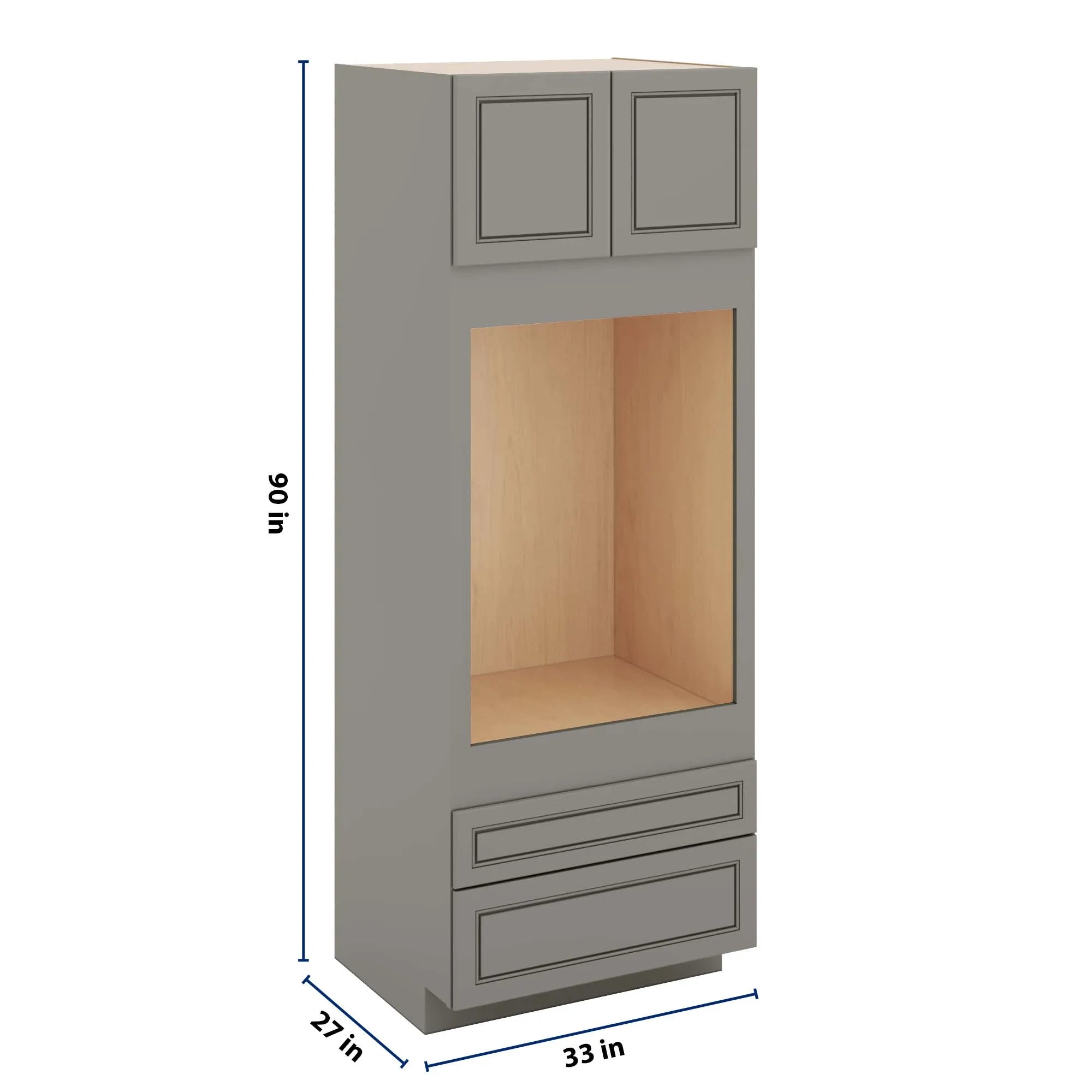 J&K Greige K3 Single Oven w/Two (2) Bottom Drawers 33" W x 90" H x 27" D