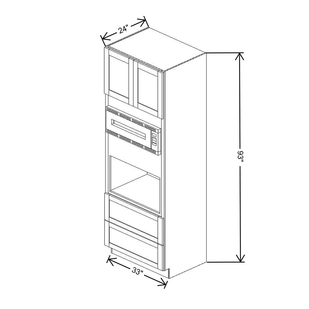 Fabuwood Allure Galaxy Mocha 33" W X 93" H X 24" D Combo Oven Tall Cabinet