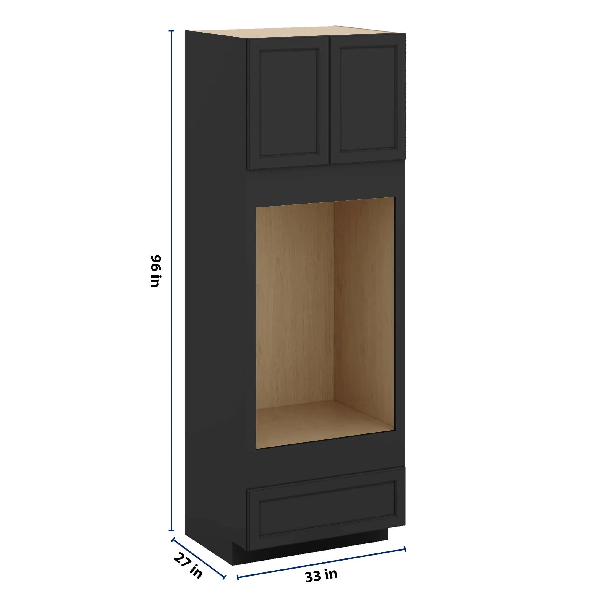 J&K Charcoal E2 Double Oven w/One (1) Bottom Drawer 33" W x 96" H x 27" D