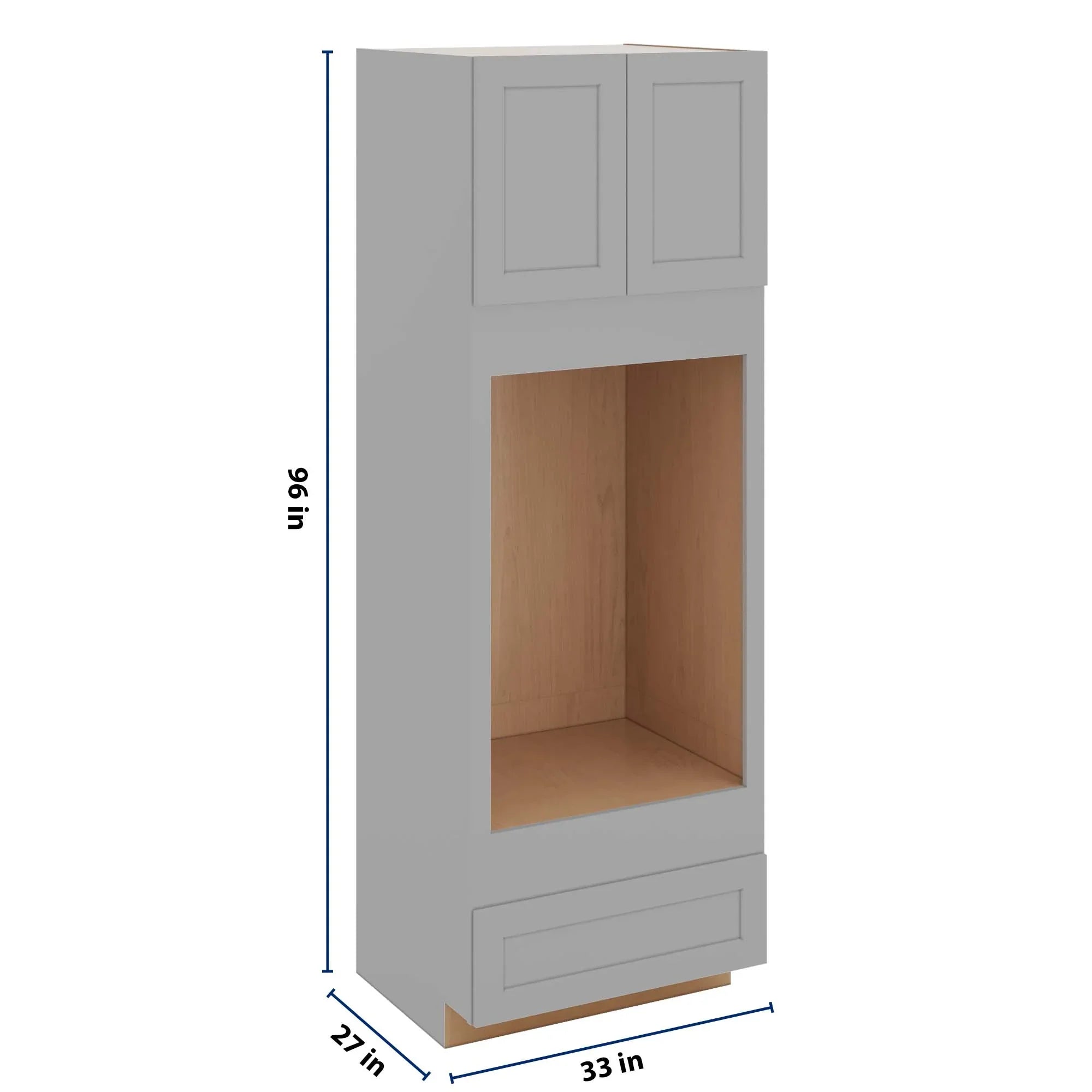 J&K Castle Grey S5 Double Oven w/One (1) Bottom Drawer 33" W x 96" H x 27" D