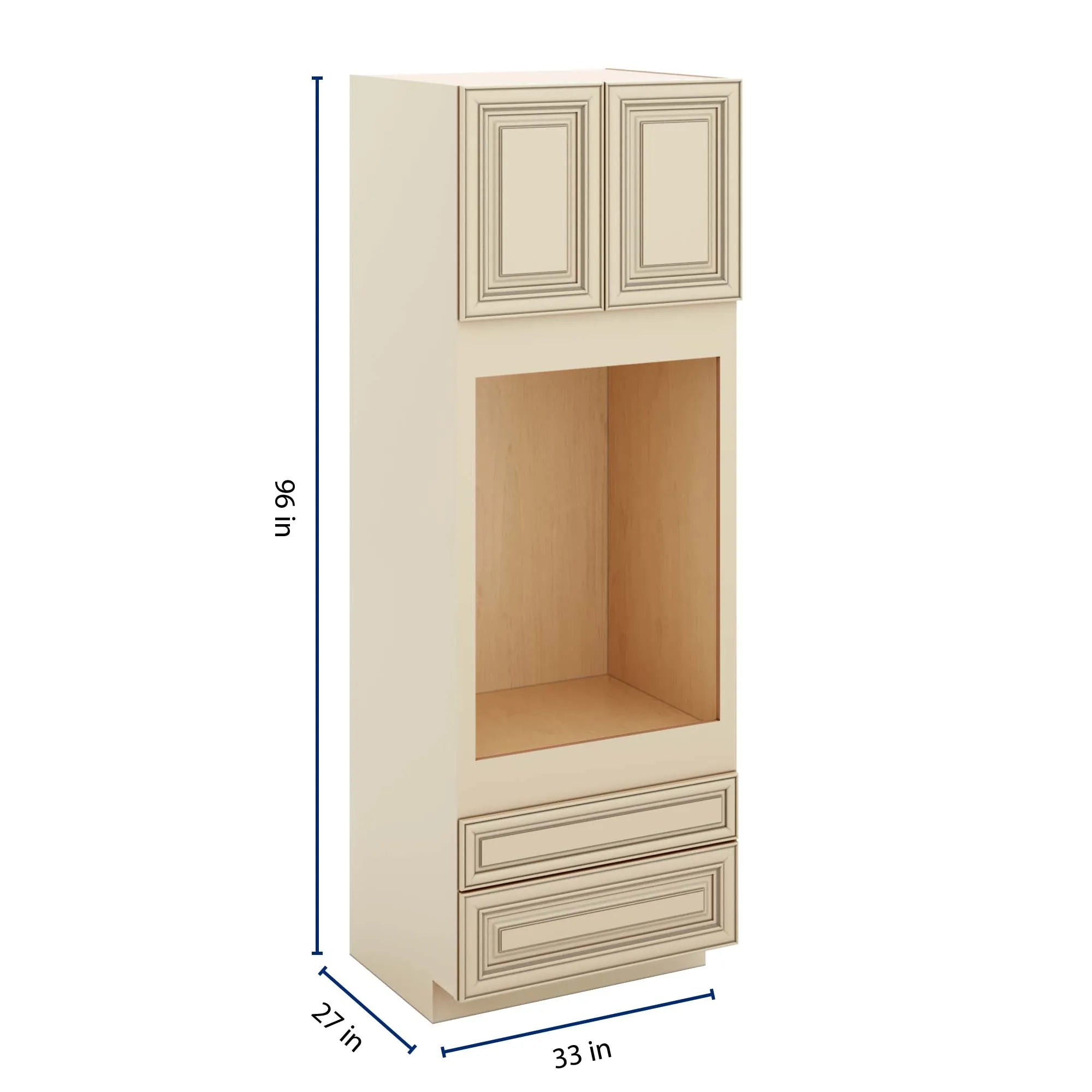 J&K Creme Glazed A7 Single Oven w/Two (2) Bottom Drawers 33" W x 96" H x 27" D