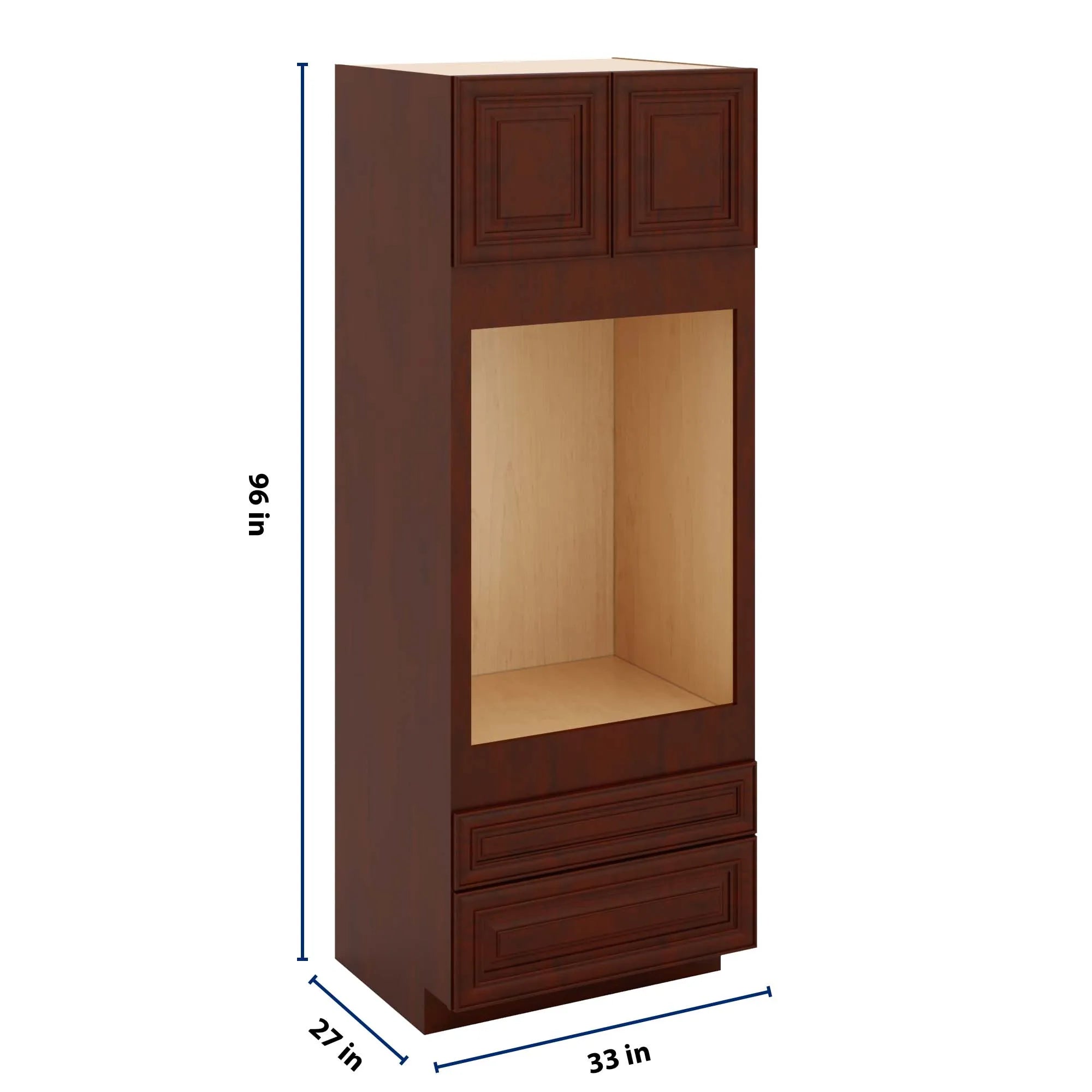 J&K Mahogany J5 Single Oven w/Two (2) Bottom Drawers 33" W x 96" H x 27" D