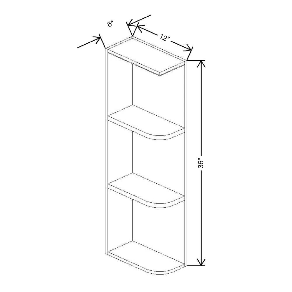 Fabuwood Quest Metro Java 06" W X 36" H X 12" D Wall Open Left End Cabinet