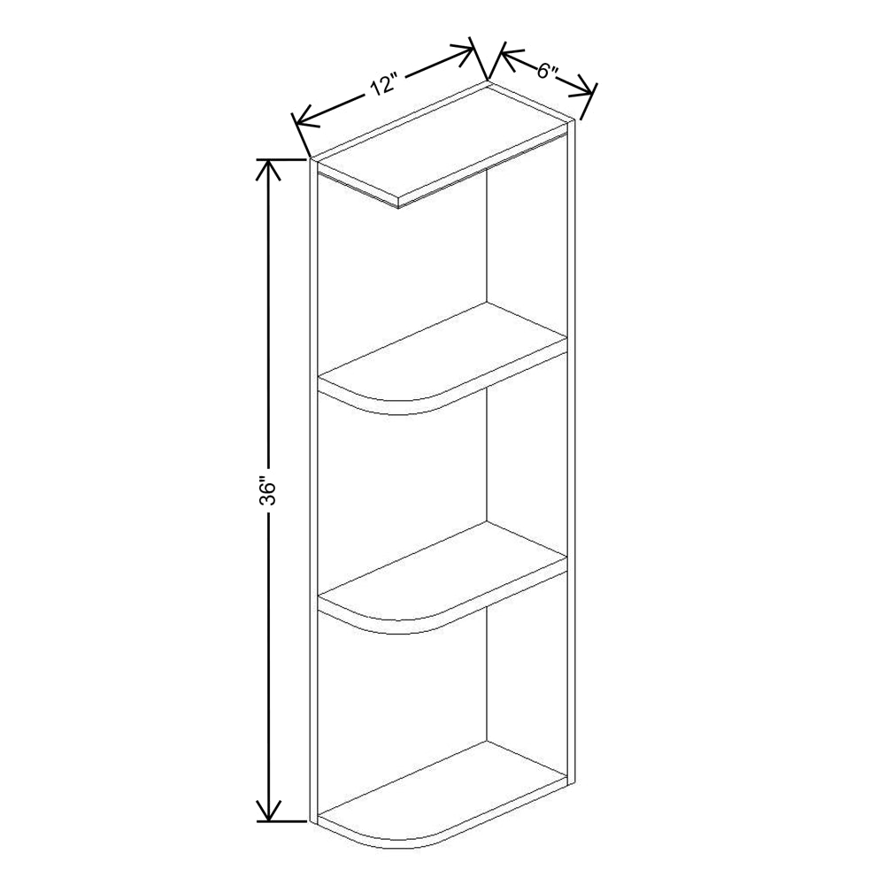 Fabuwood Allure Onyx Horizon 06"W X 36"H Wall Open End