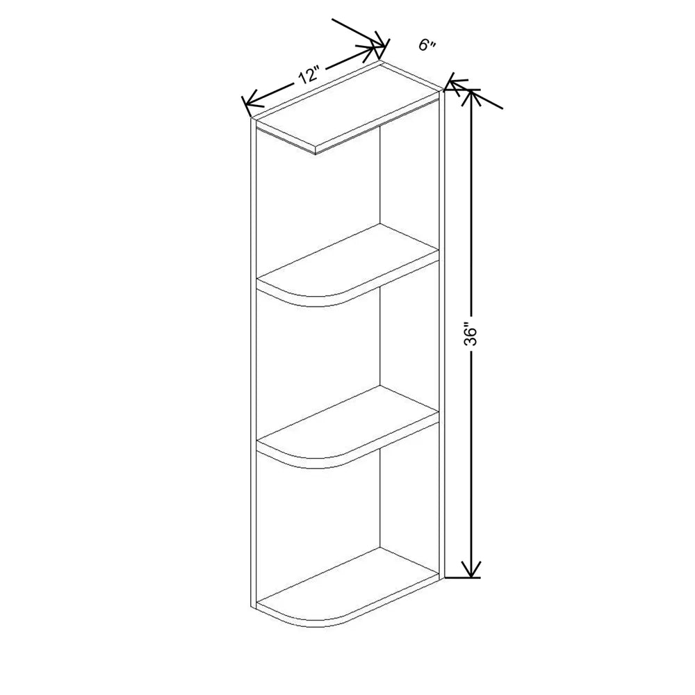 Fabuwood Allure Luna Desert Oak 06" W X 36" H X 12" D Wall Open End Cabinet
