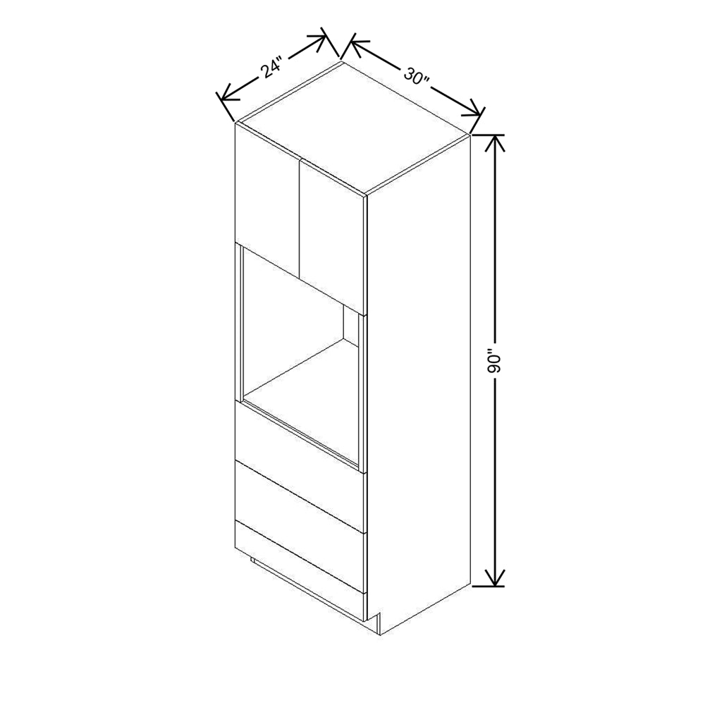 CNC Classic Milano Ash 30" W X 90" H Oven Cabinet