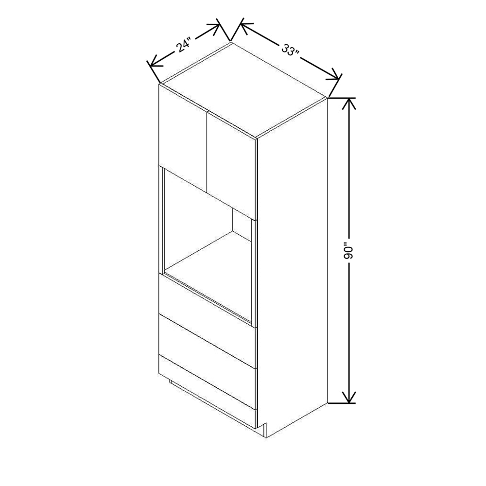 CNC Classic Milano Ash 33" W X 90" H Oven Cabinet