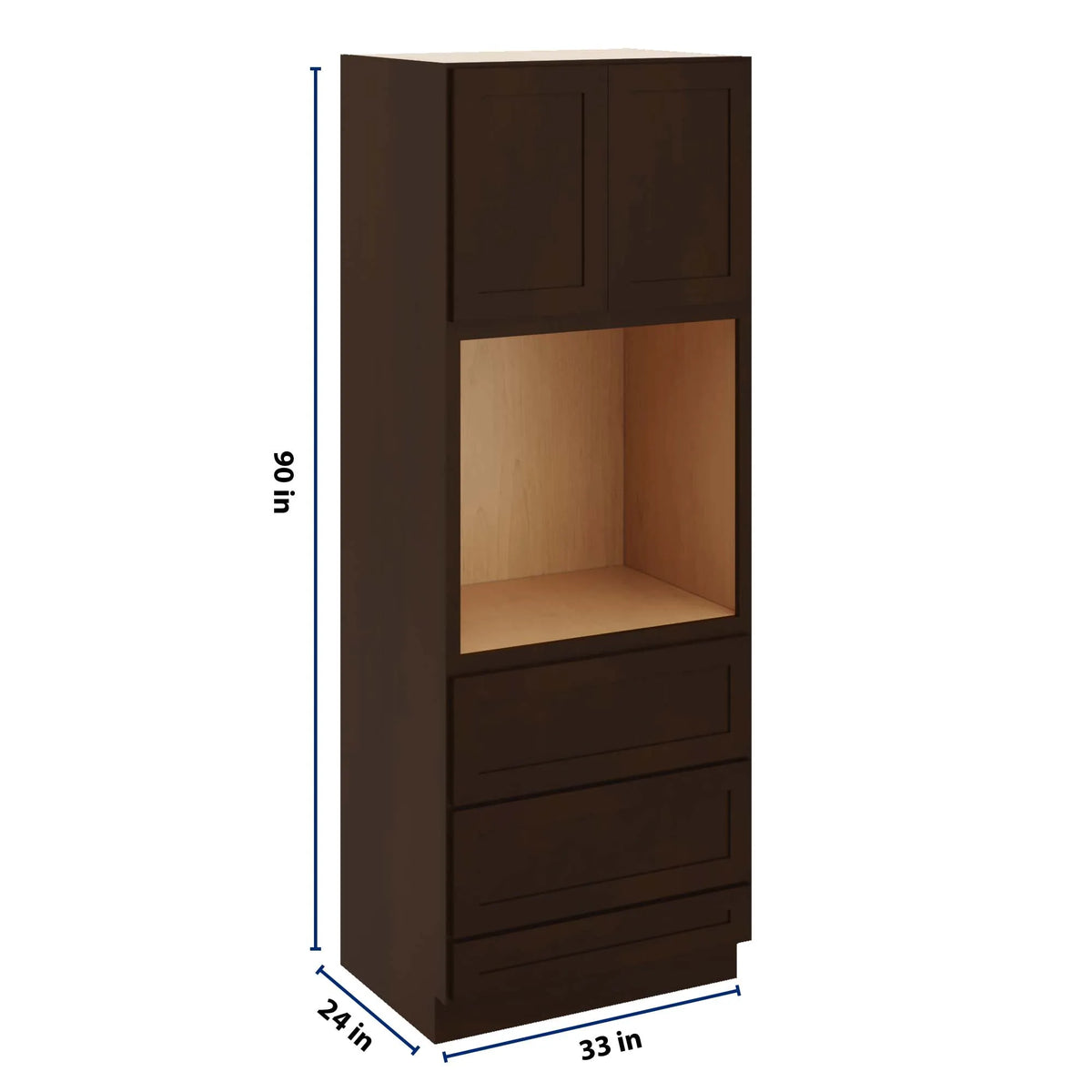 CNC Luxor 5-Piece Espresso 33" W X 90" H Double Door Oven Cabinet