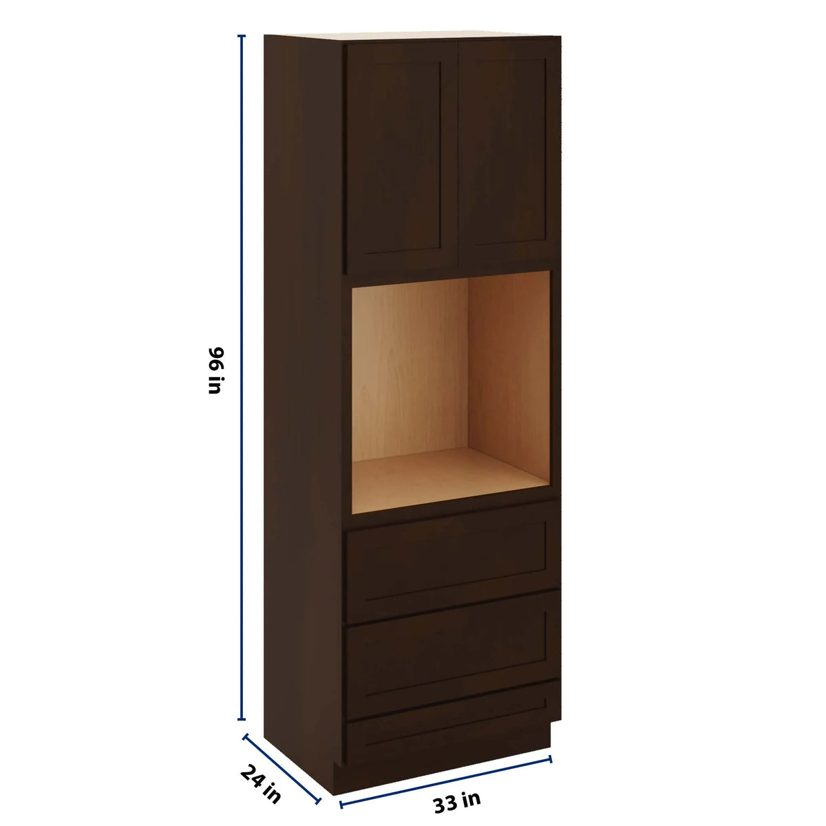 CNC Luxor 5-Piece Espresso 33" W X 96" H Double Door Oven Cabinet