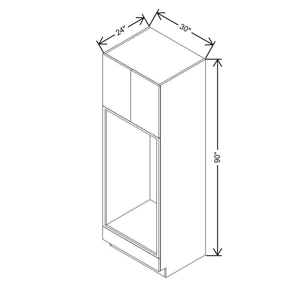 CNC Concord Richmond White 30" W X 90" H Double Oven Cabinet