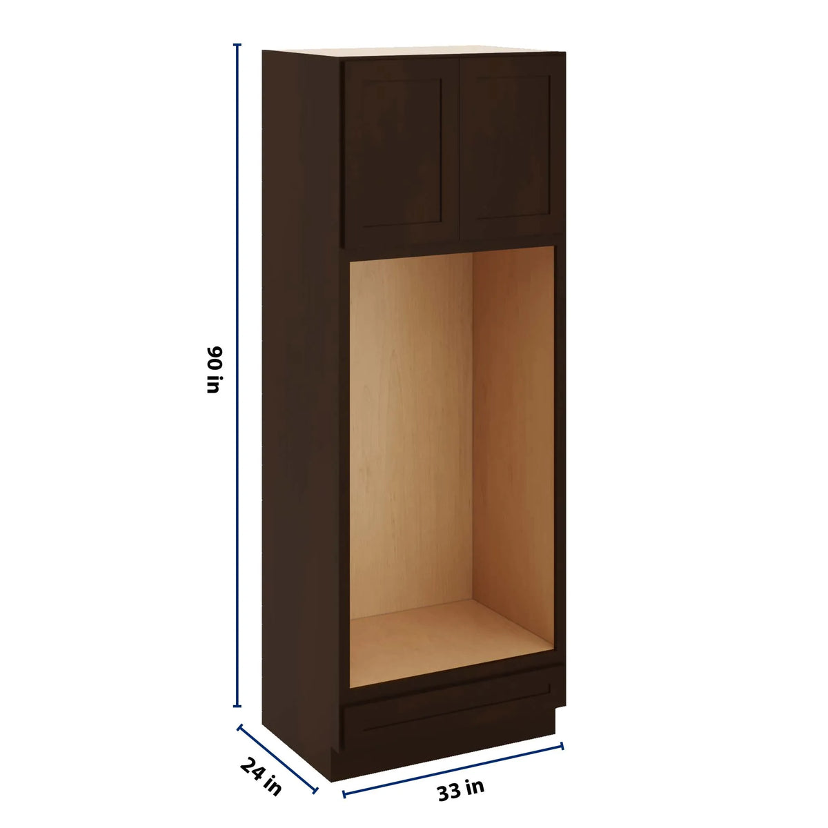 CNC Luxor 5-Piece Espresso 33" W X 90" H Double Oven Cabinet