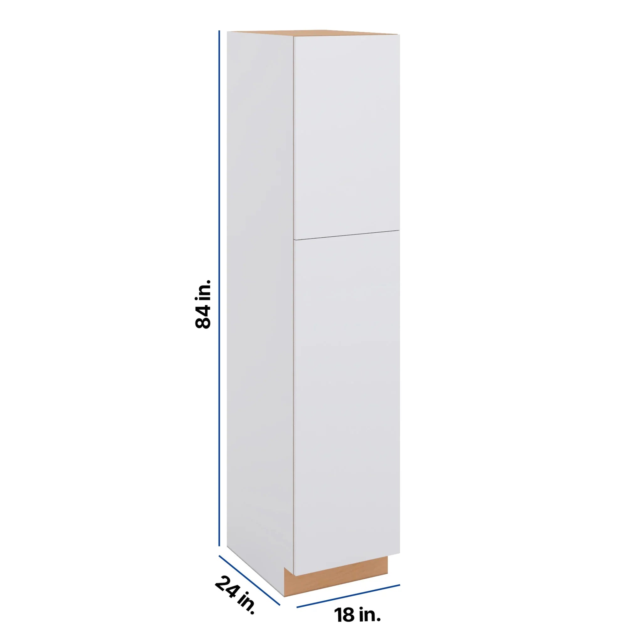 Modernform Cabinet Matte White 18" W X 84" H X 24" D Single Door Tall Pantry Cabinet