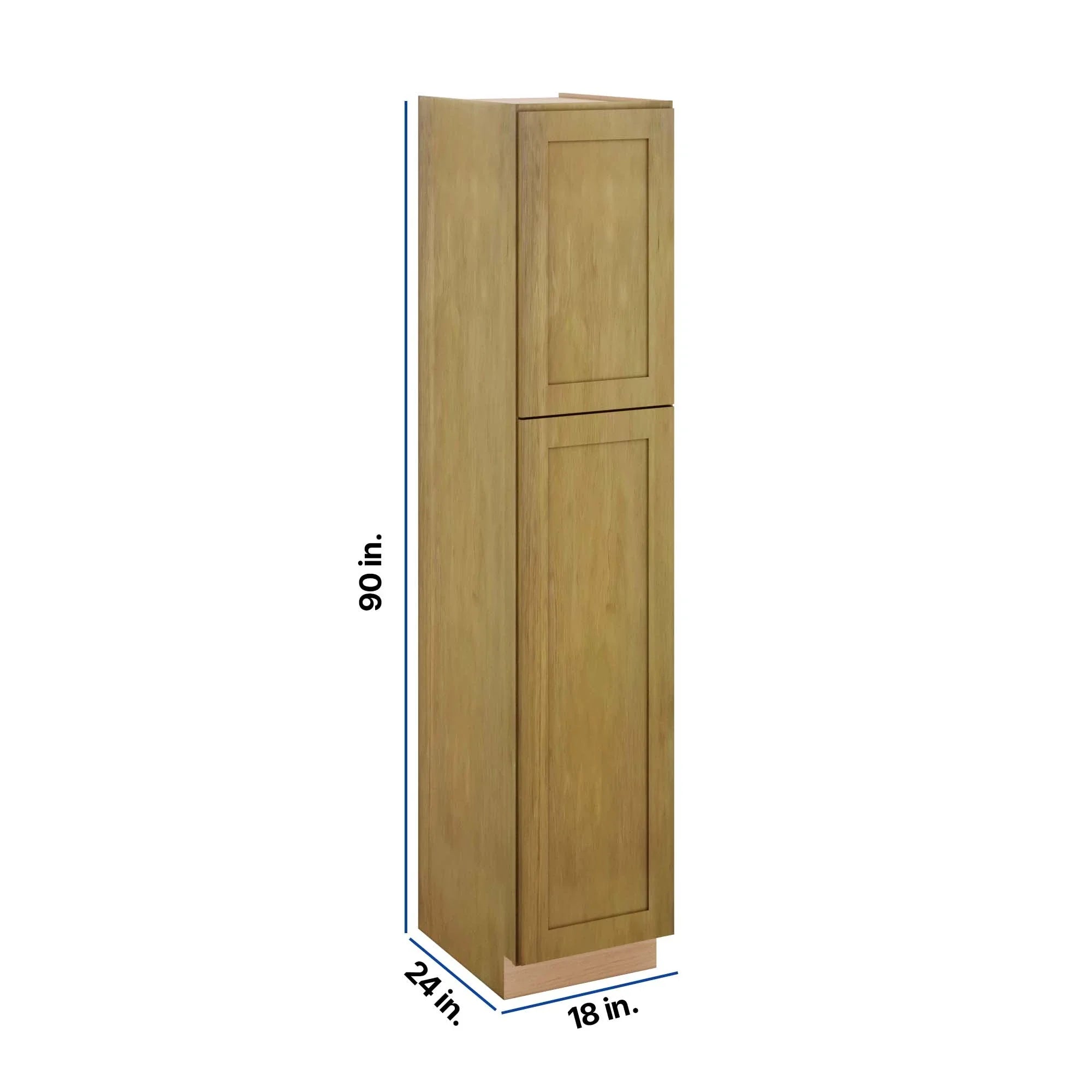 Modernform Cabinet Natural Shaker 18" W X 90" H X 24" D Tall Pantry Cabinet