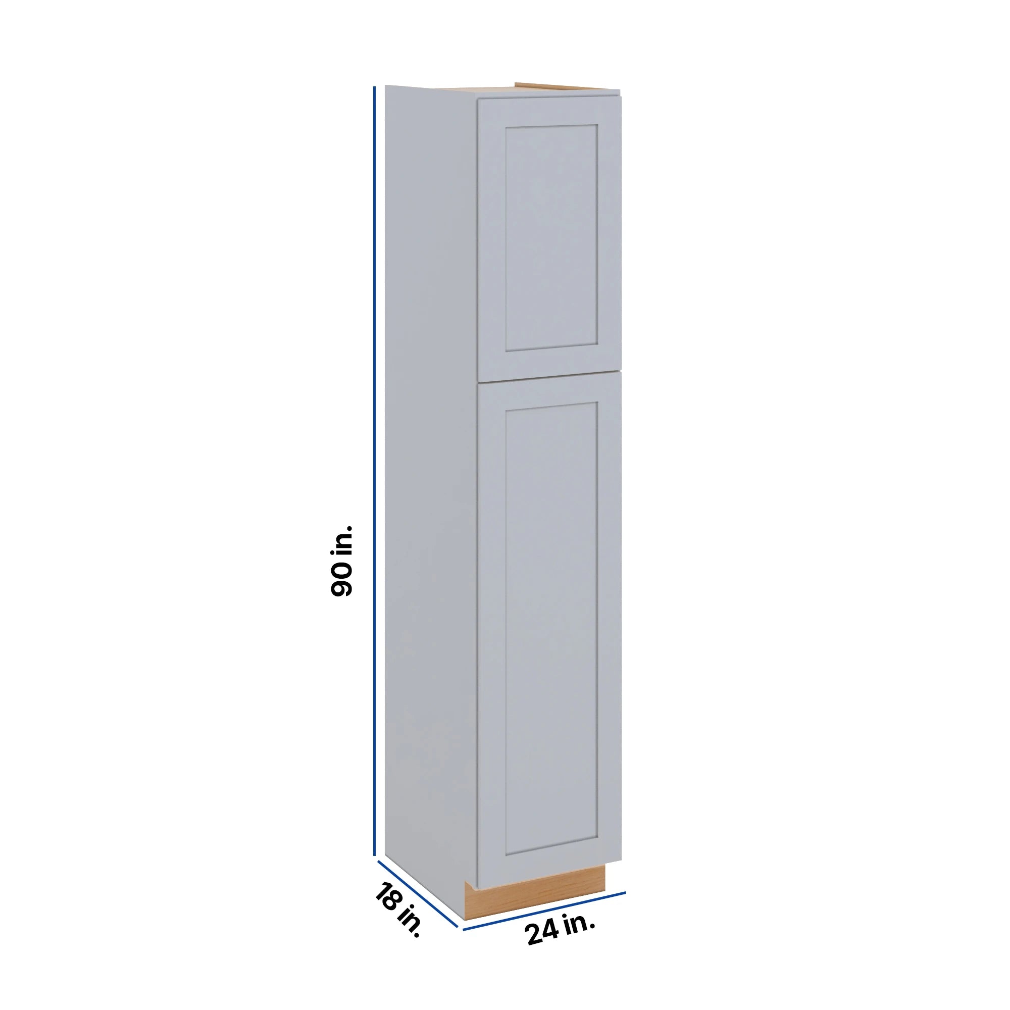 Modernform Cabinet Grey Shaker 18" W X 90" H X 24" D Tall Pantry Cabinet