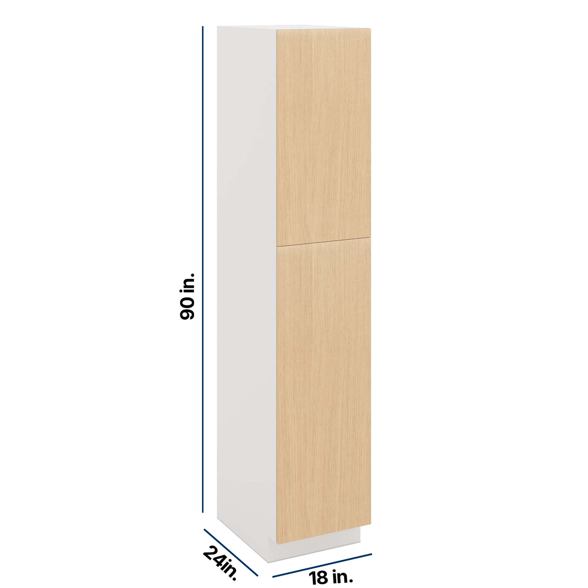 Modernform Cabinet Natural Oak 18" W X 90" H X 24" D Single Door Tall Pantry Cabinet