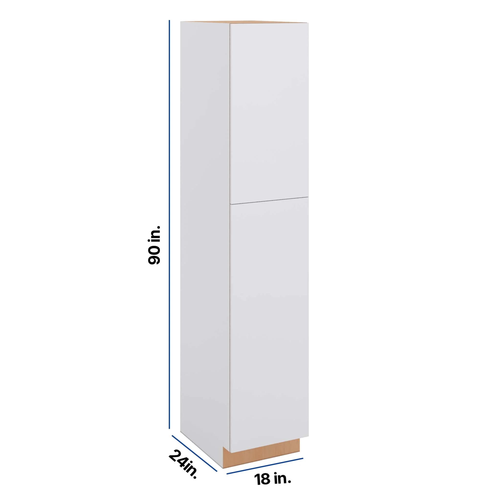 Modernform Cabinet Matte White 18" W X 90" H X 24" D Single Door Tall Pantry Cabinet