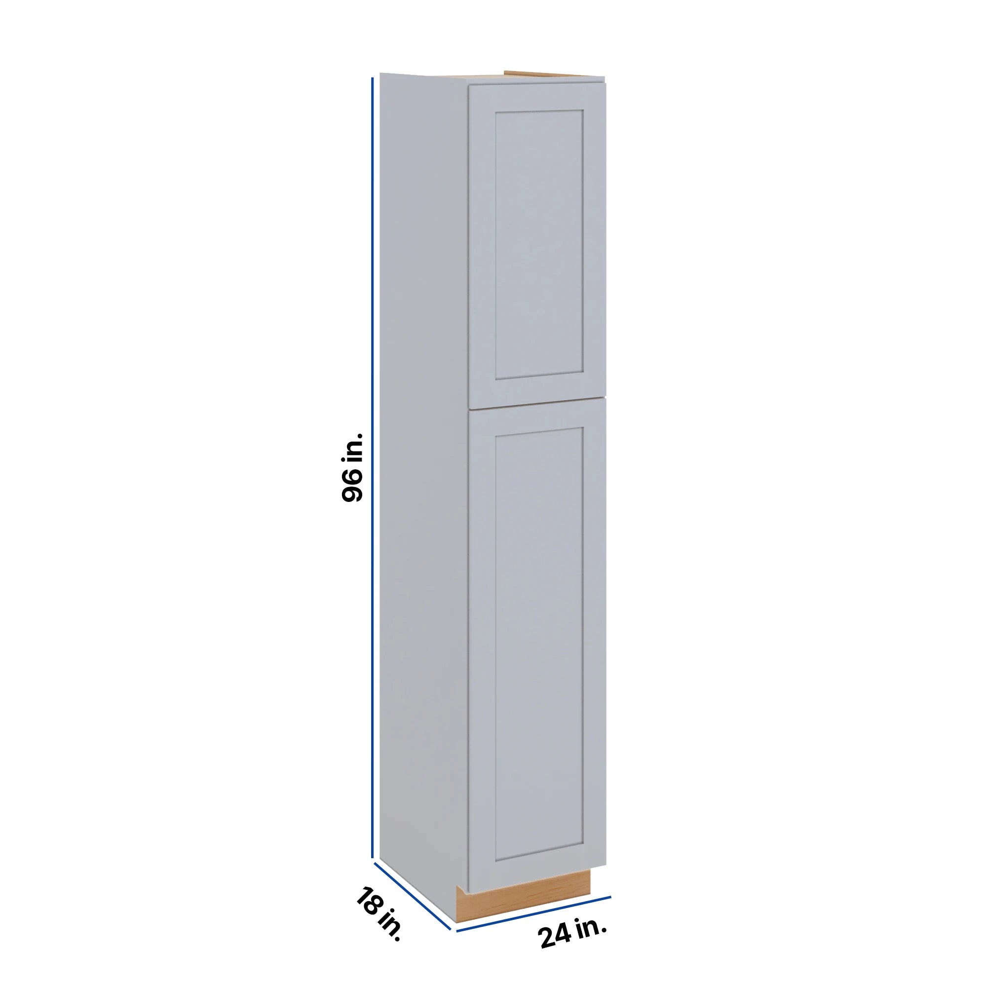 Modernform Cabinet Grey Shaker 18" W X 96" H X 24" D Tall Pantry Cabinet