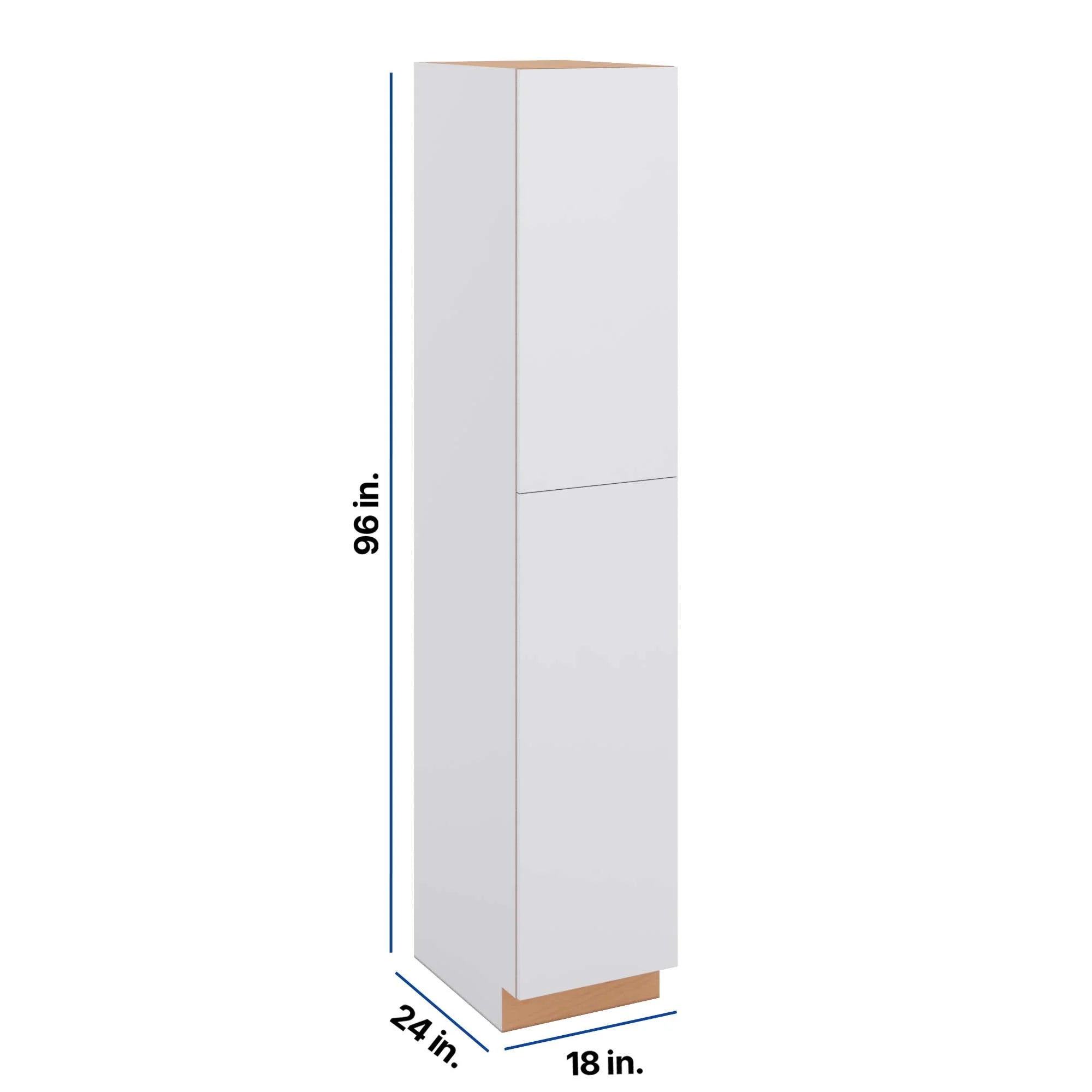 Modernform Cabinet Matte White 18" W X 96" H X 24" D Single Door Tall Pantry Cabinet