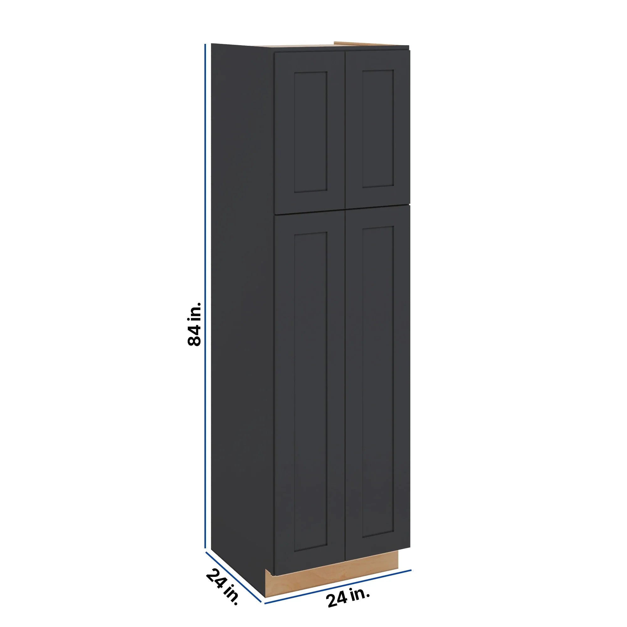 Modernform Cabinet Onyx Black Shaker 24" W X 84" H X 24" D Tall Pantry Cabinet