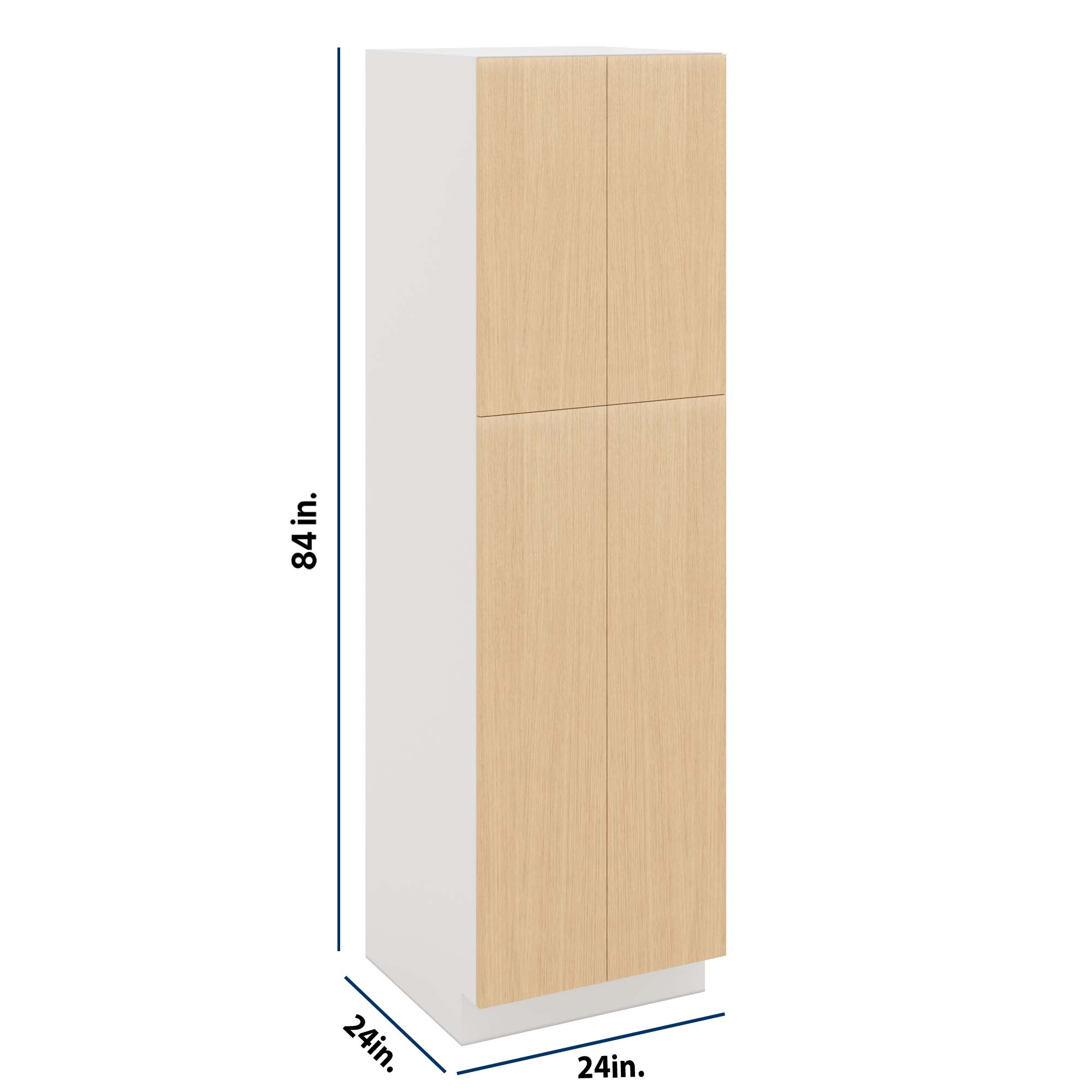 Modernform Cabinet Natural Oak 24" W X 84" H X 24" D Double Door Tall Pantry Cabinet