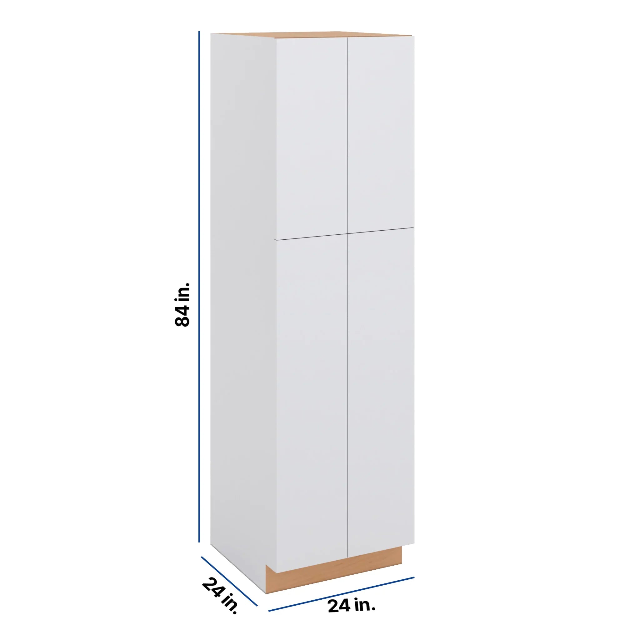 Modernform Cabinet Matte White 24" W X 84" H X 24" D Double Door Tall Pantry Cabinet