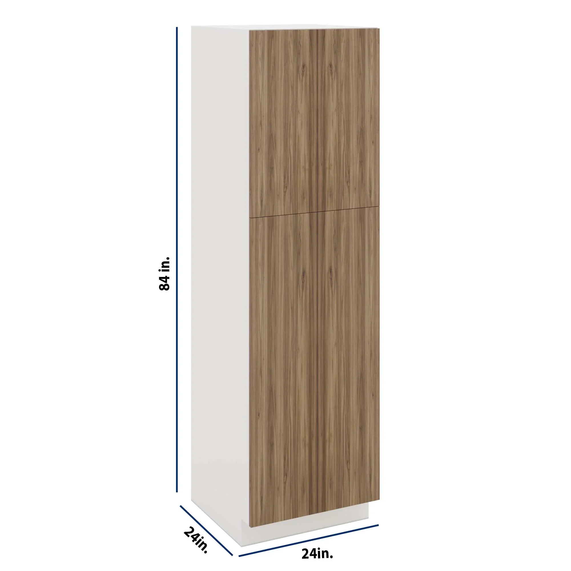 Modernform Cabinet Walnut 24" W X 84" H X 24" D Double Door Tall Pantry Cabinet