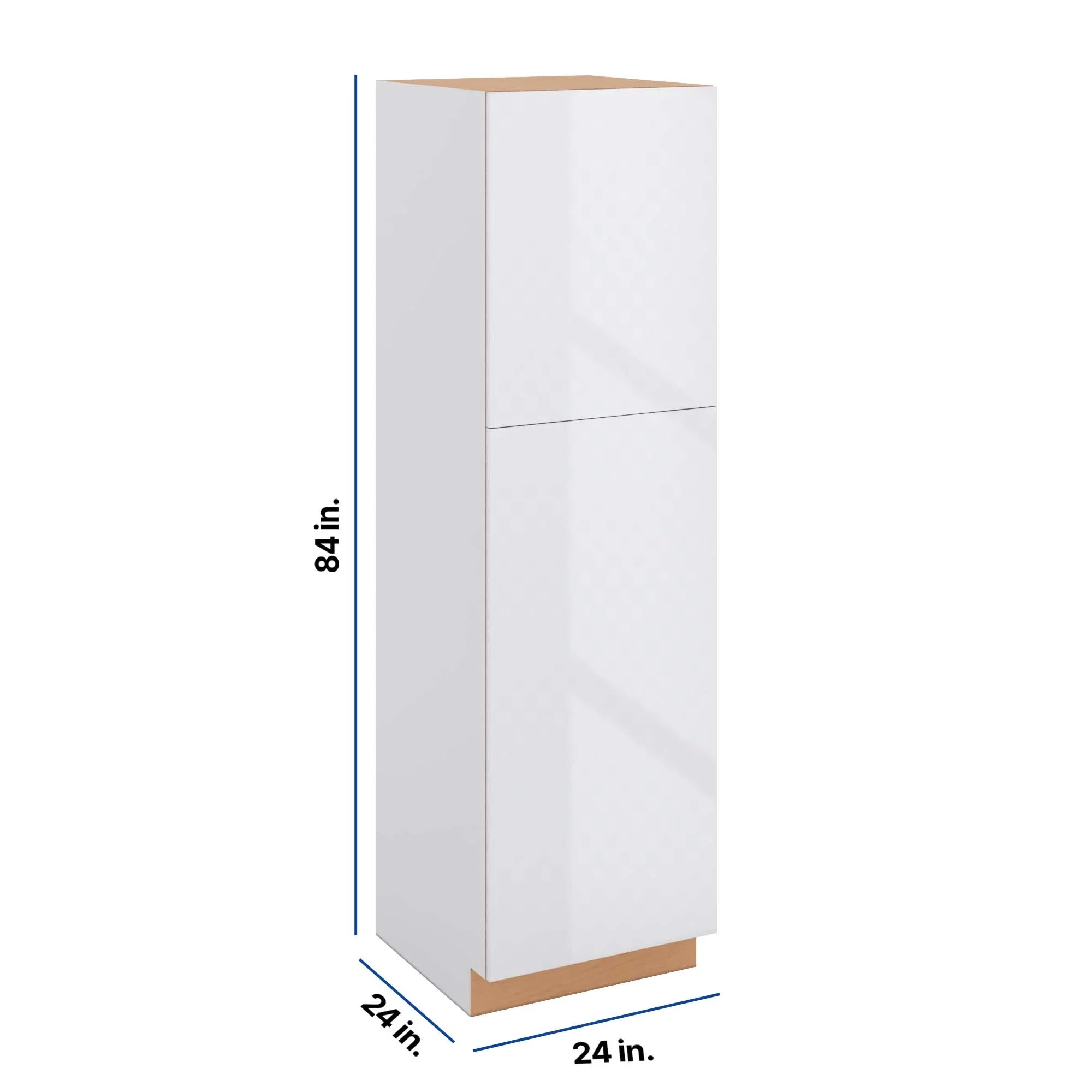 Modernform Cabinet Gloss White 24" W X 84" H X 24" D Single Door Tall Pantry Cabinet