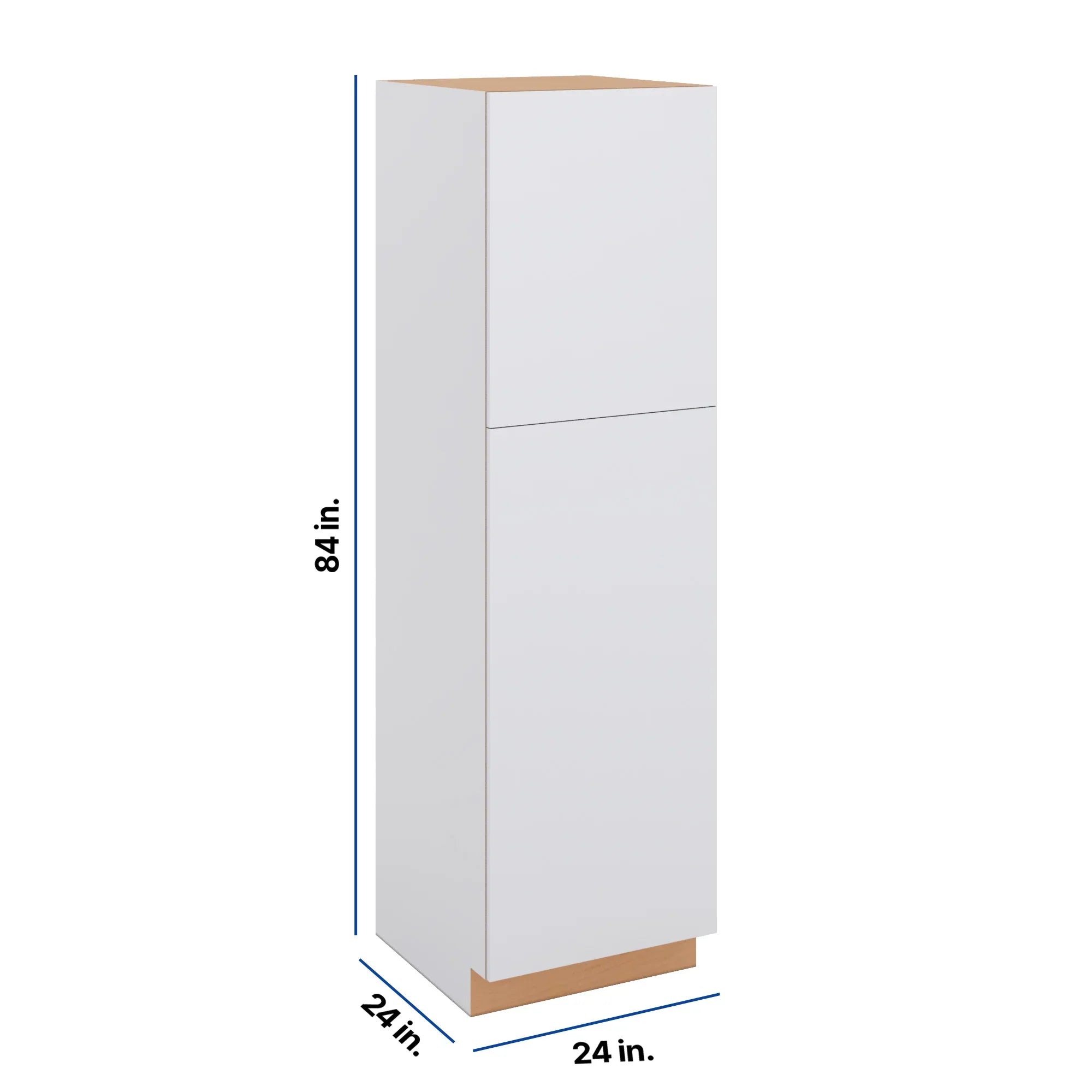 Modernform Cabinet Matte White 24" W X 84" H X 24" D Single Door Tall Pantry Cabinet