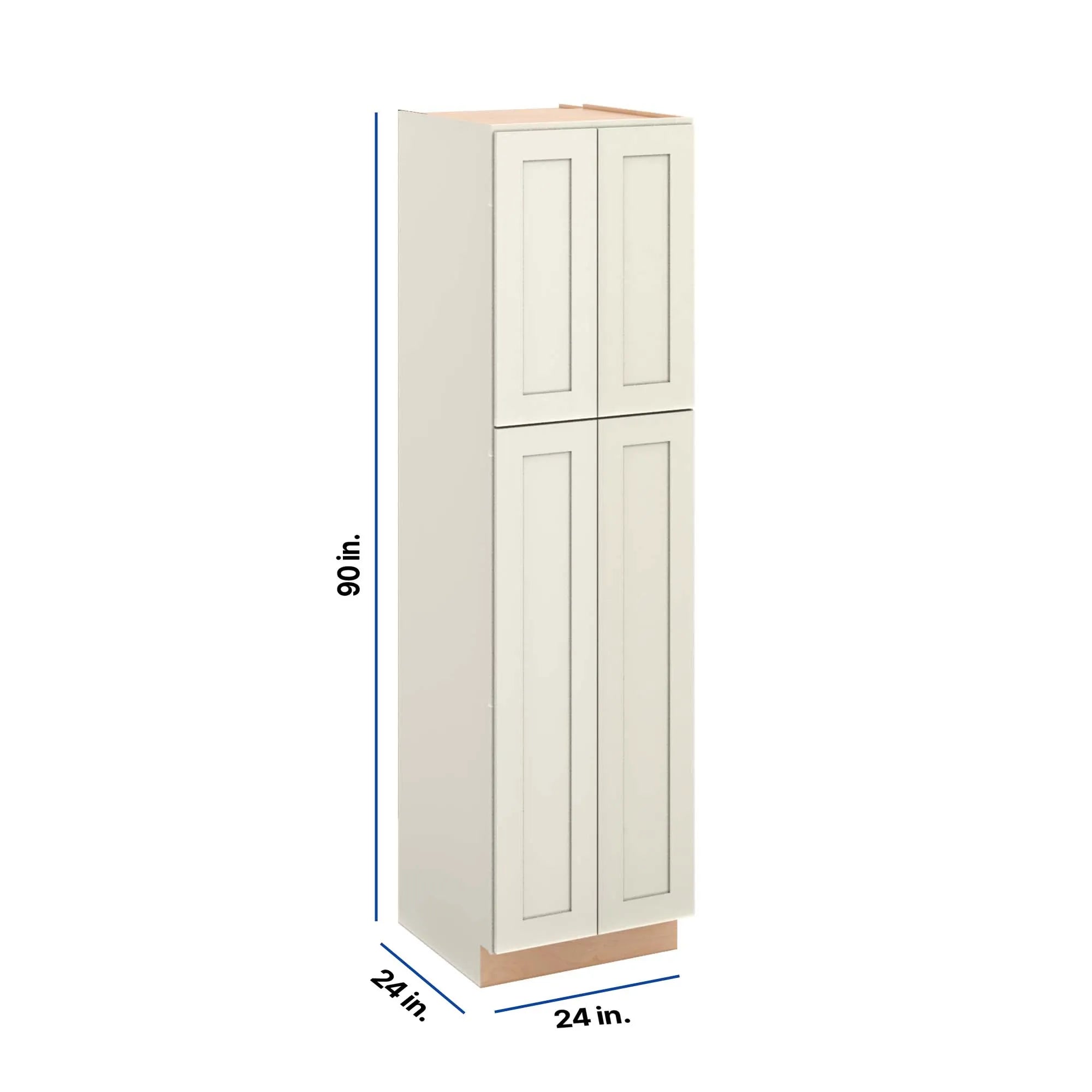Modernform Cabinet Slim Dove White 24" W X 90" H X 24" D Tall Pantry Cabinet