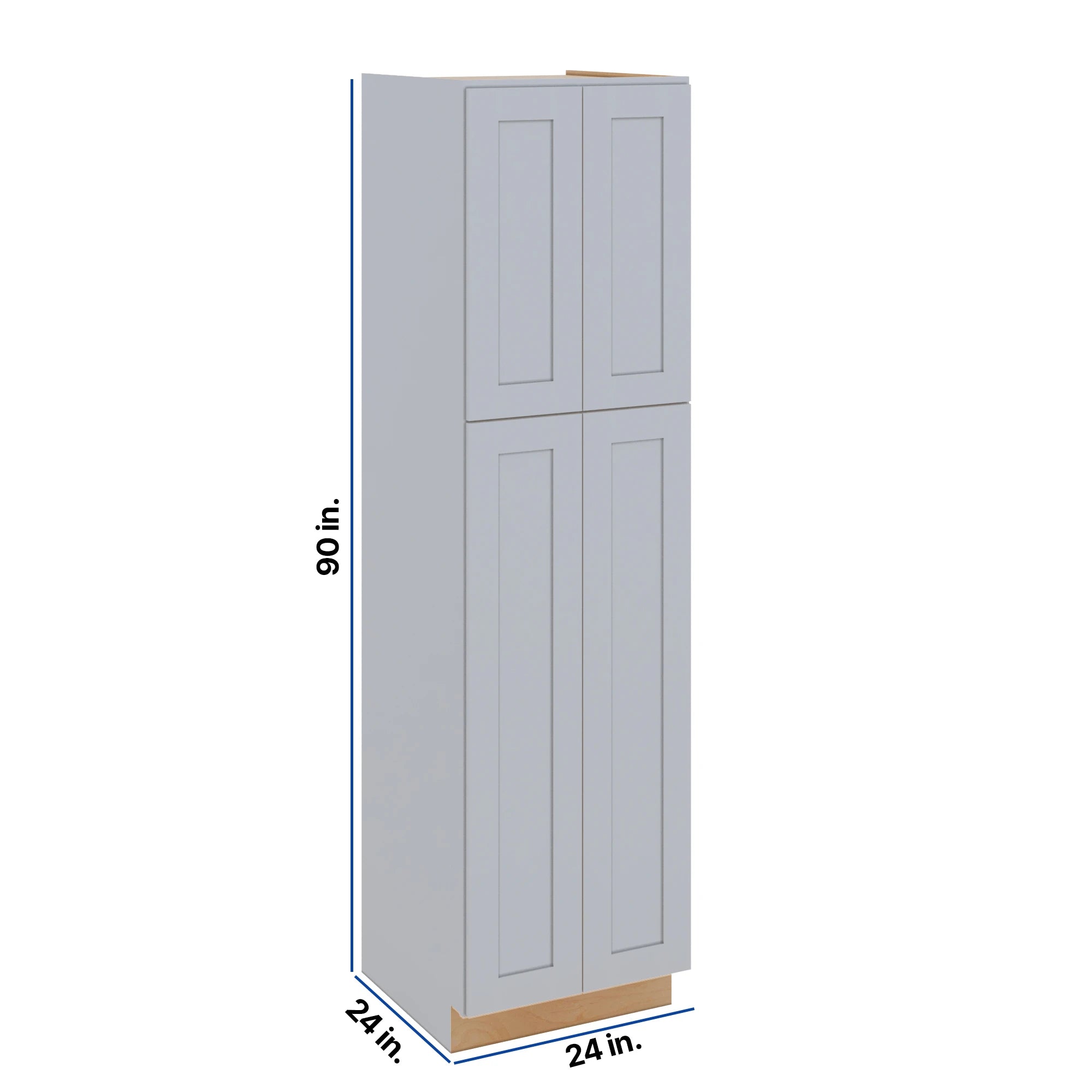 Modernform Cabinet Grey Shaker 24" W X 90" H X 24" D Tall Pantry Cabinet