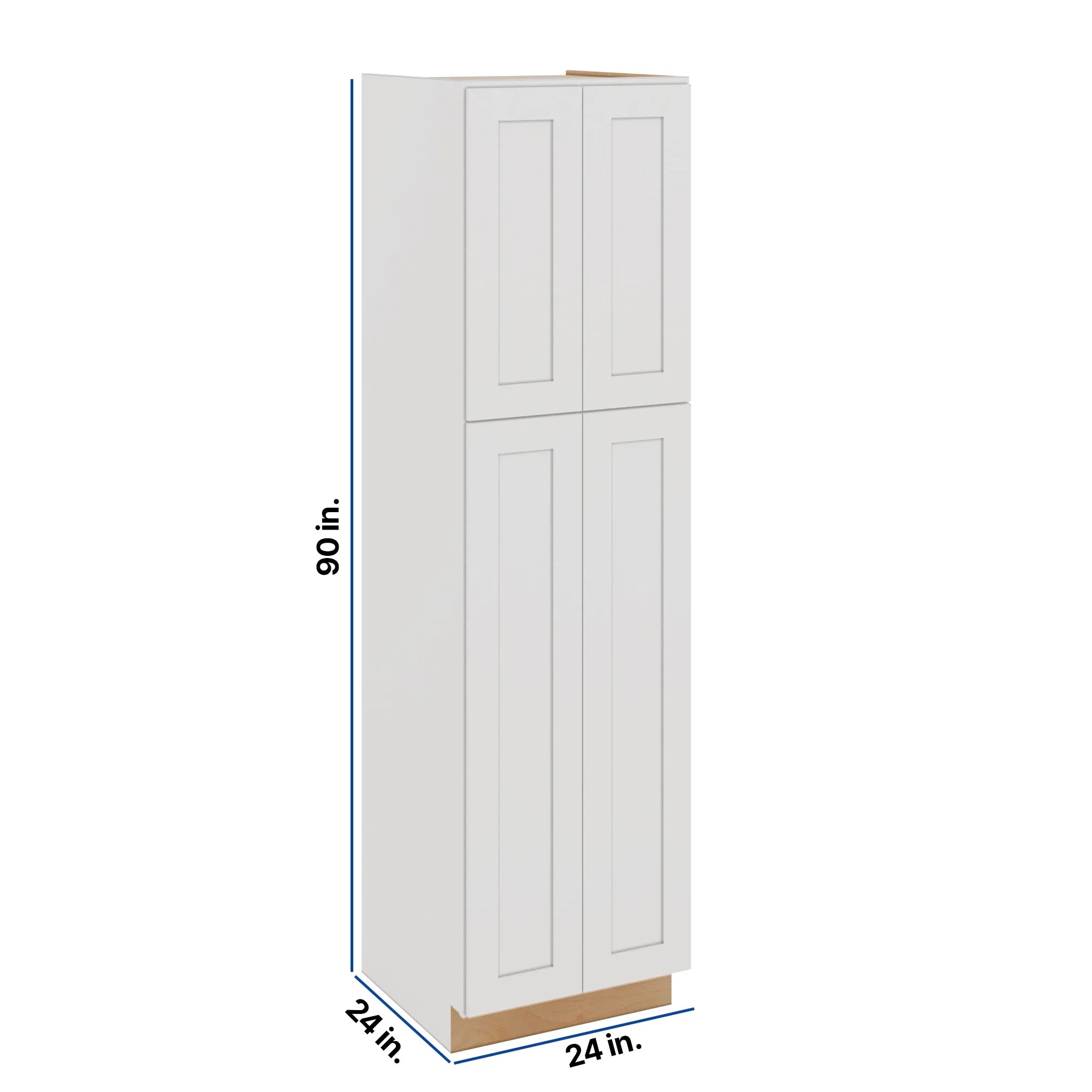 Modernform Cabinet White Shaker 24" W X 90" H X 24" D Tall Pantry Cabinet