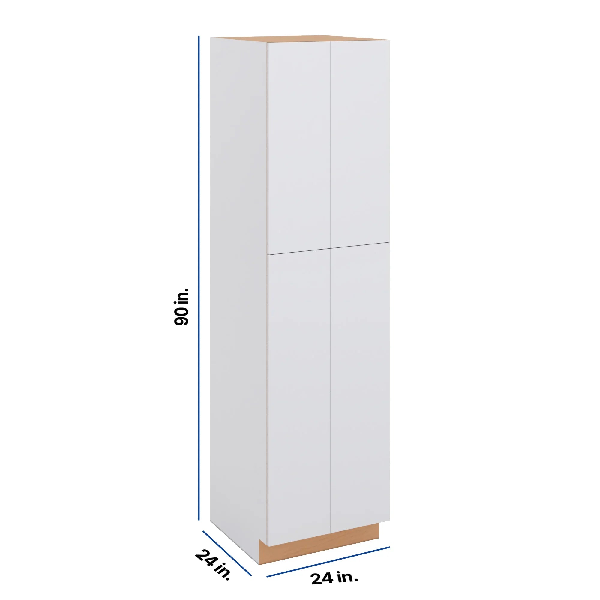 Modernform Cabinet Matte White 24" W X 90" H X 24" D Double Door Tall Pantry Cabinet