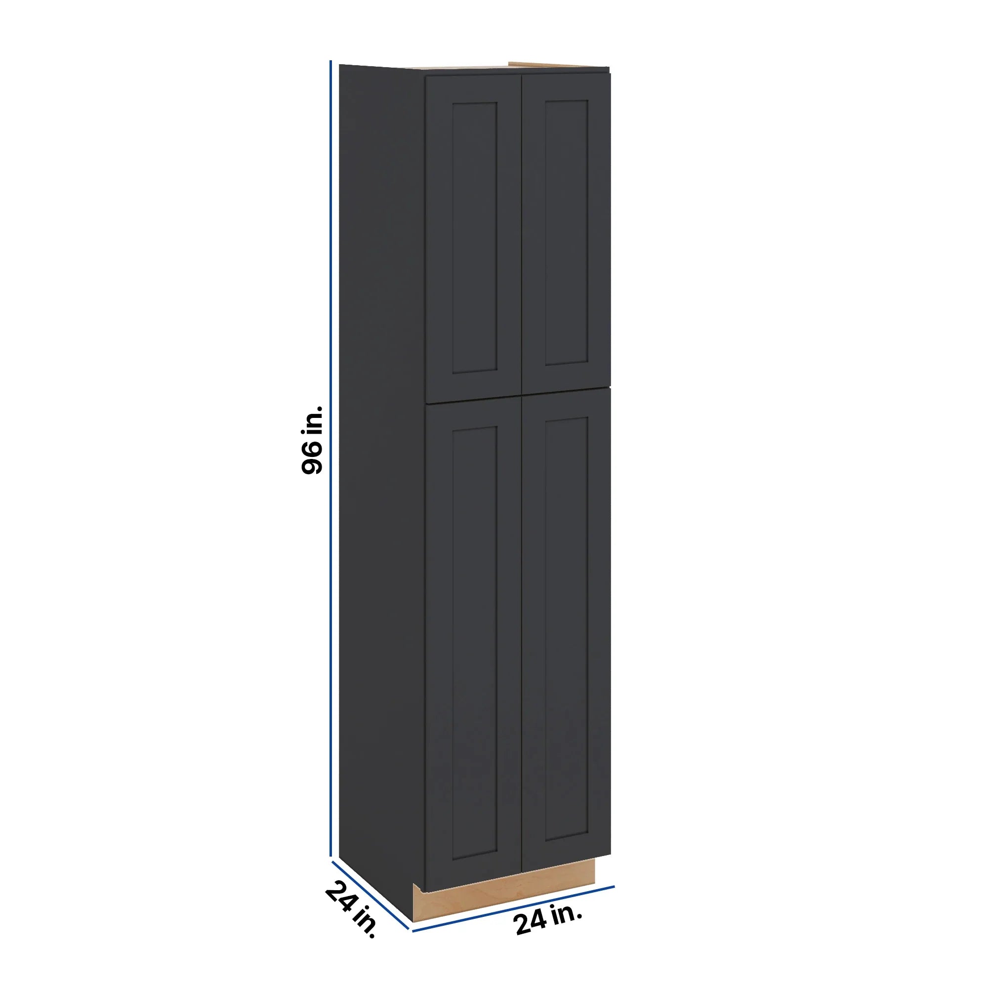 Modernform Cabinet Onyx Black Shaker 24" W X 96" H X 24" D Tall Pantry Cabinet