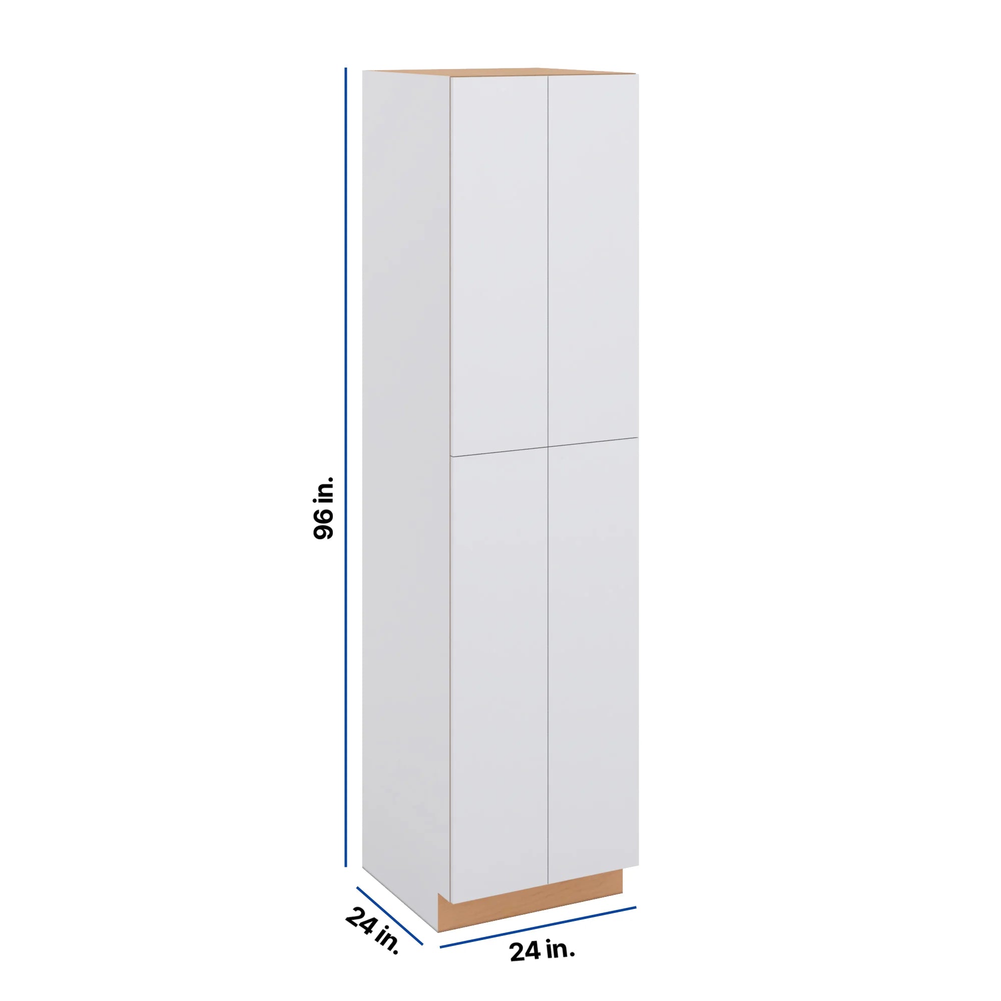 Modernform Cabinet Matte White 24" W X 96" H X 24" D Double Door Tall Pantry Cabinet