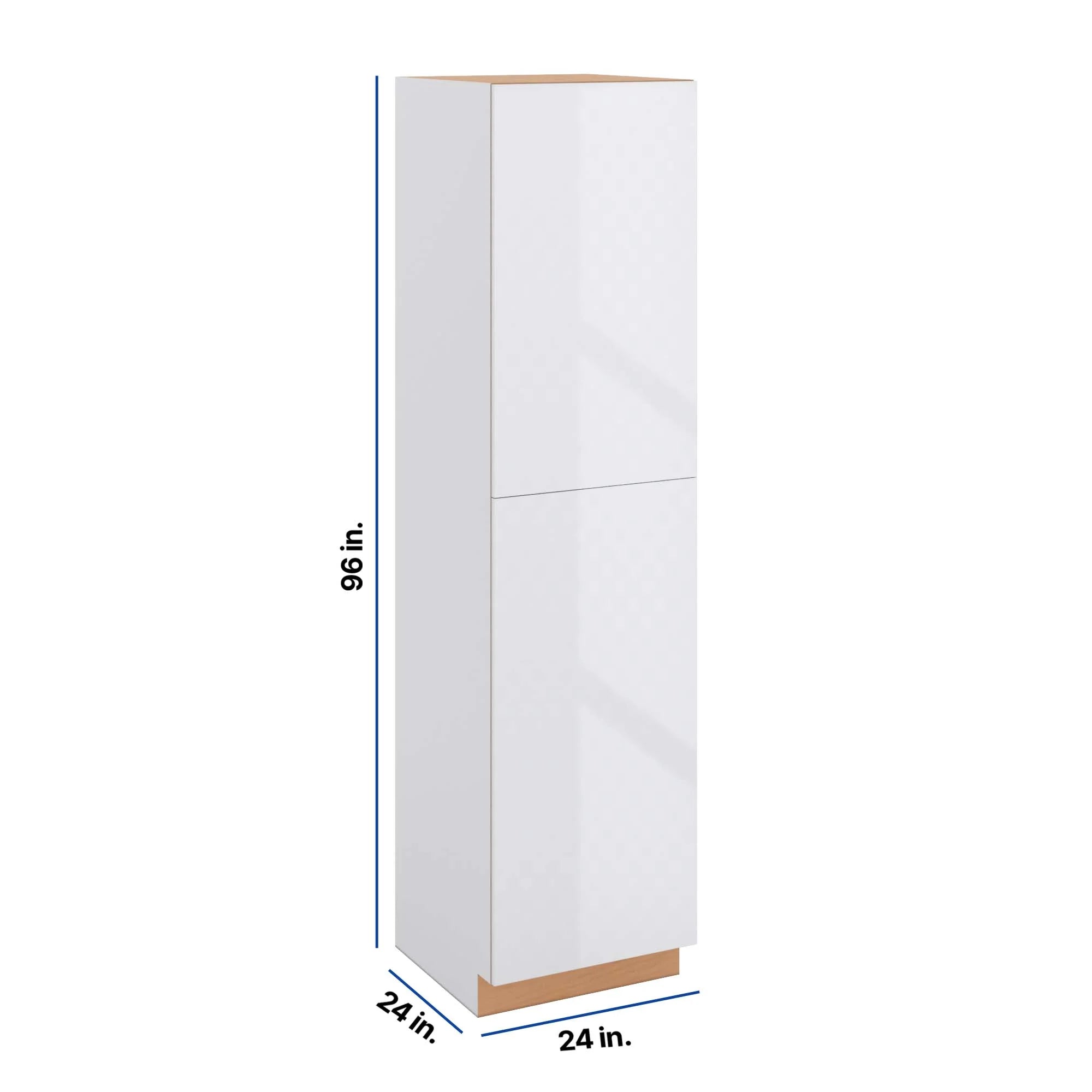 Modernform Cabinet Gloss White 24" W X 96" H X 24" D Single Door Tall Pantry Cabinet