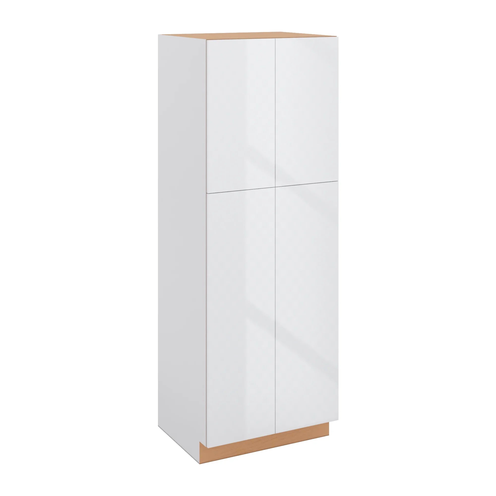 Modernform Cabinet Gloss White 30" W X 84" H X 24" D Double Door Tall Pantry Cabinet