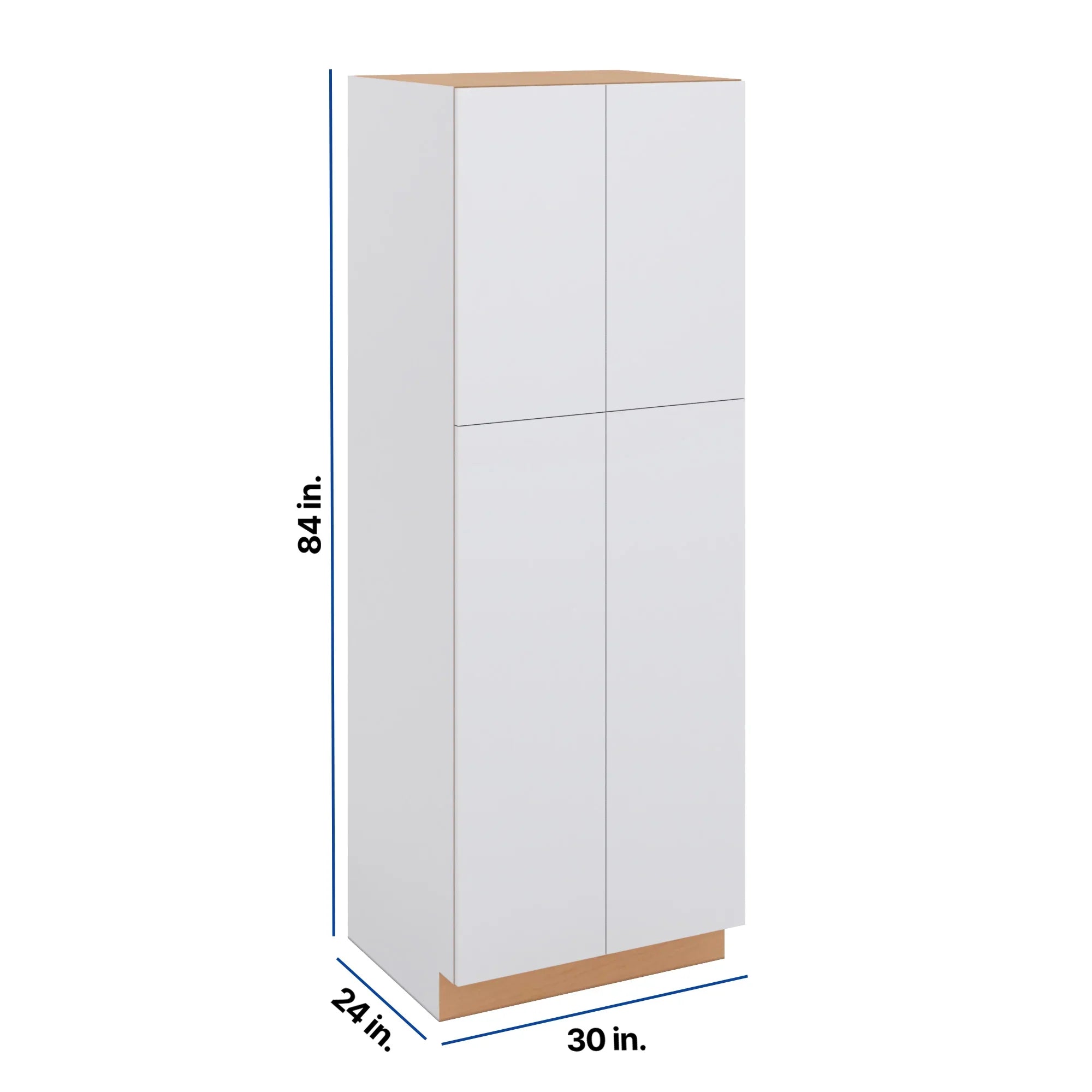 Modernform Cabinet Matte White 30" W X 84" H X 24" D Double Door Tall Pantry Cabinet