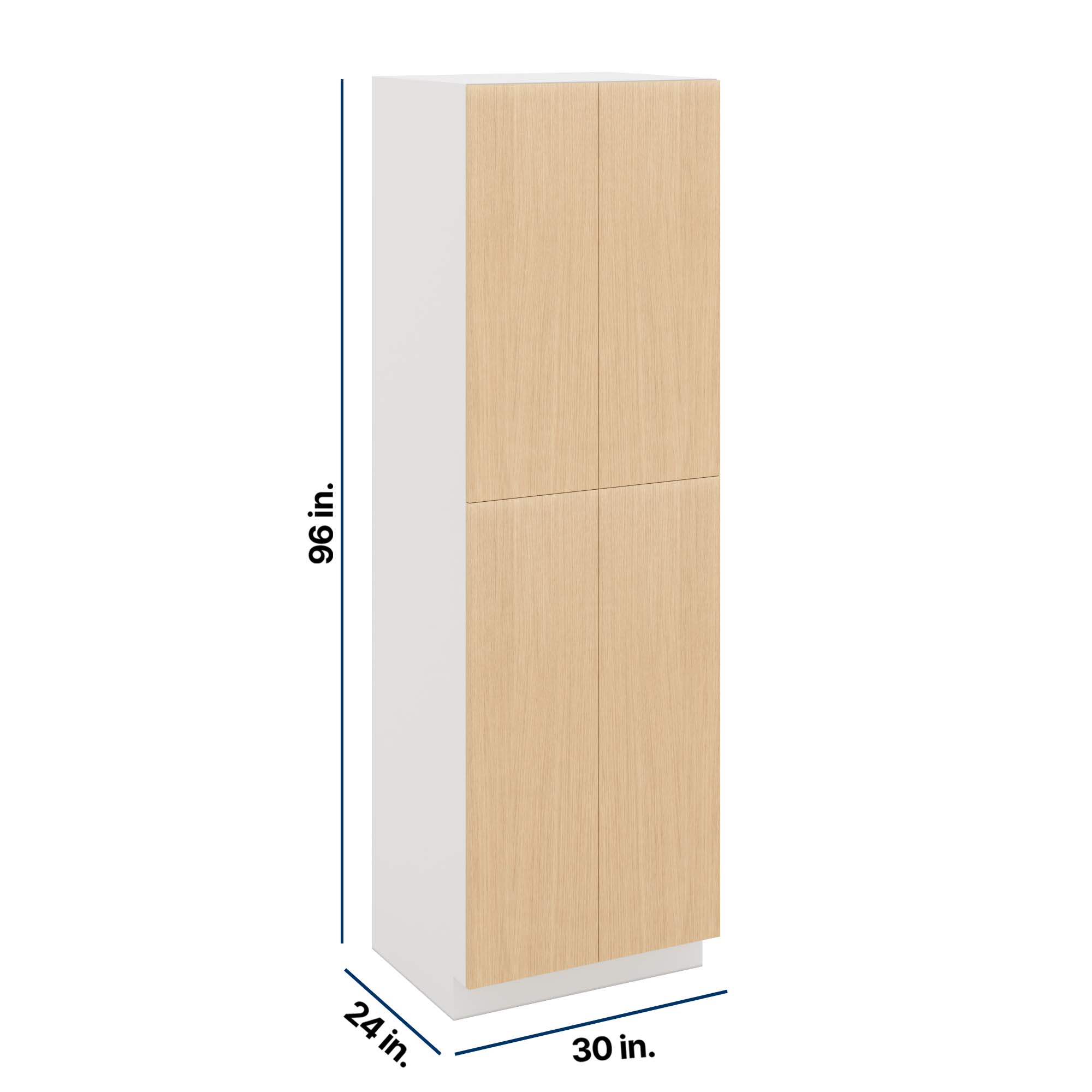 Modernform Cabinet Natural Oak 30" W X 96" H X 24" D Double Door Tall Pantry Cabinet