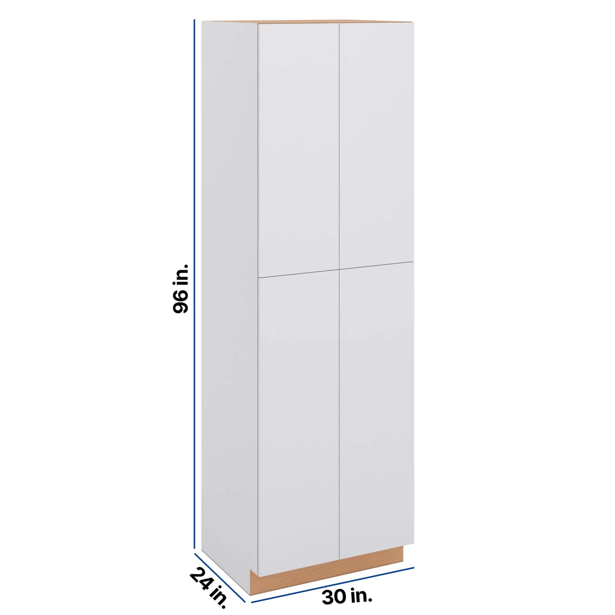 Modernform Cabinet Matte White 30" W X 96" H X 24" D Double Door Tall Pantry Cabinet