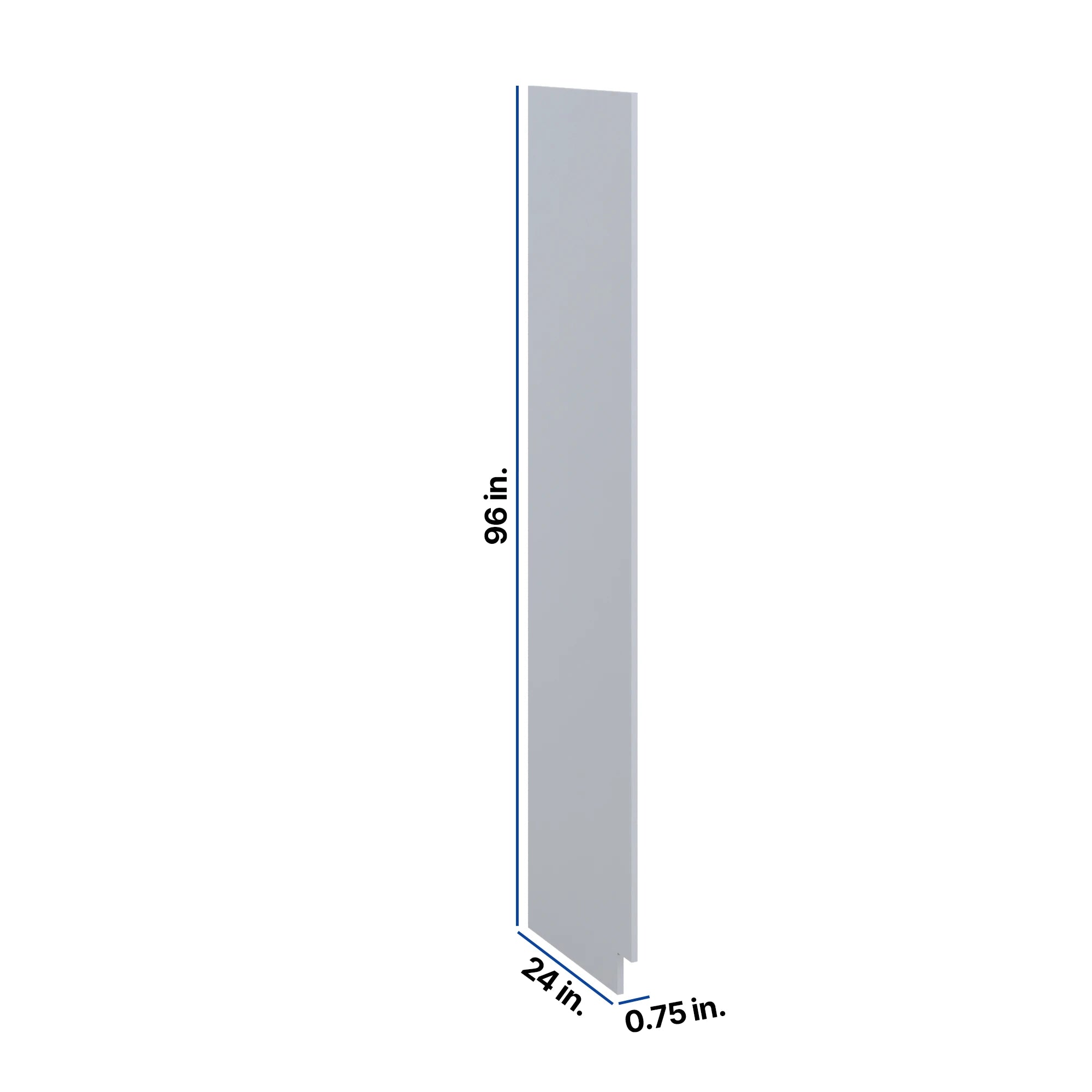 Modernform Cabinet Grey Shaker 3/4" W X 96" H X 24" D Tall End Panel