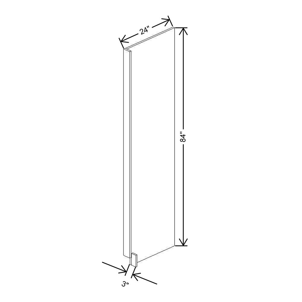CNC Classic Milano Sand 3" W X 84" H Refrigerator & Dishwasher End Panel