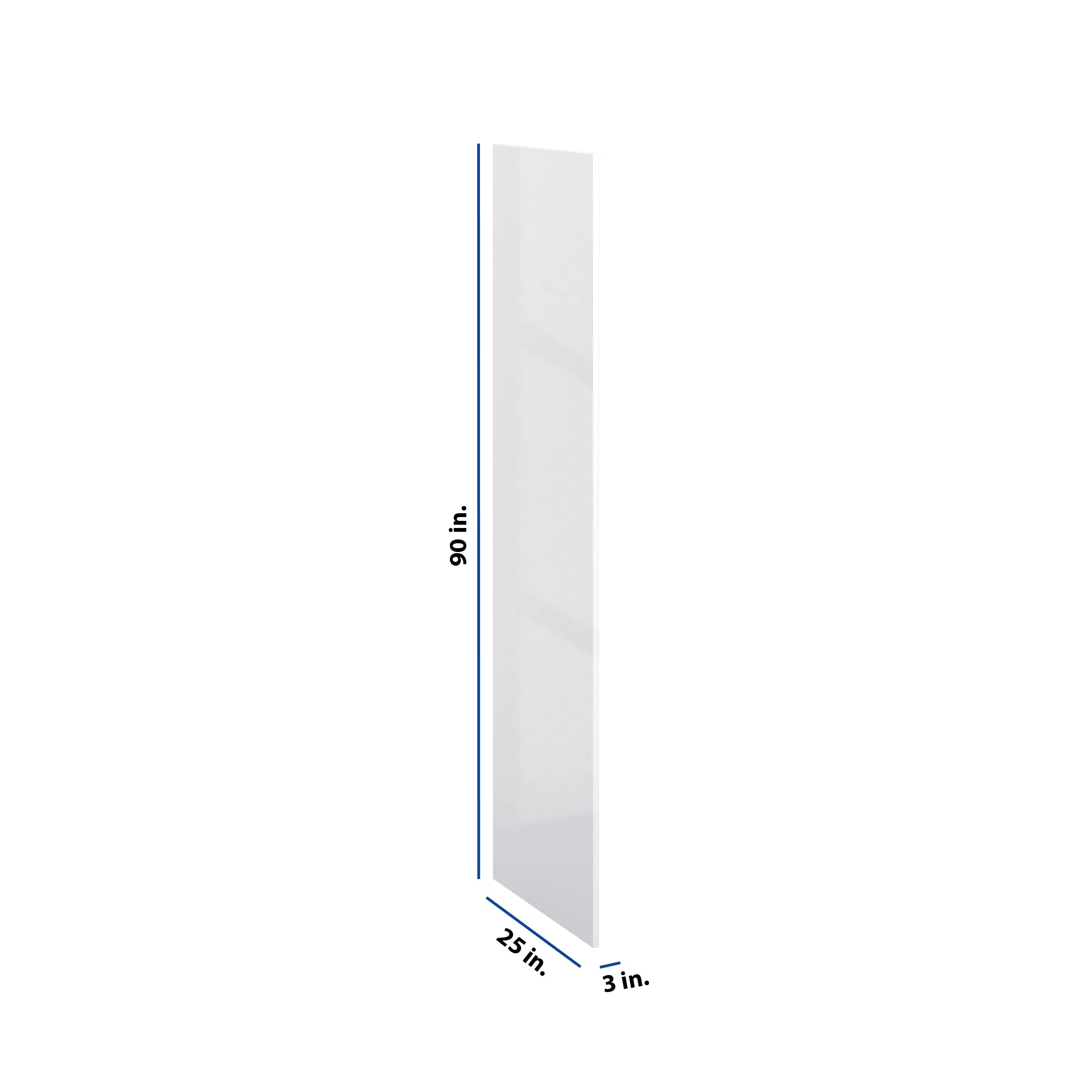 Modernform Cabinet Gloss White 3/4" W X 90" H X 25" D Refrigerator End Panel