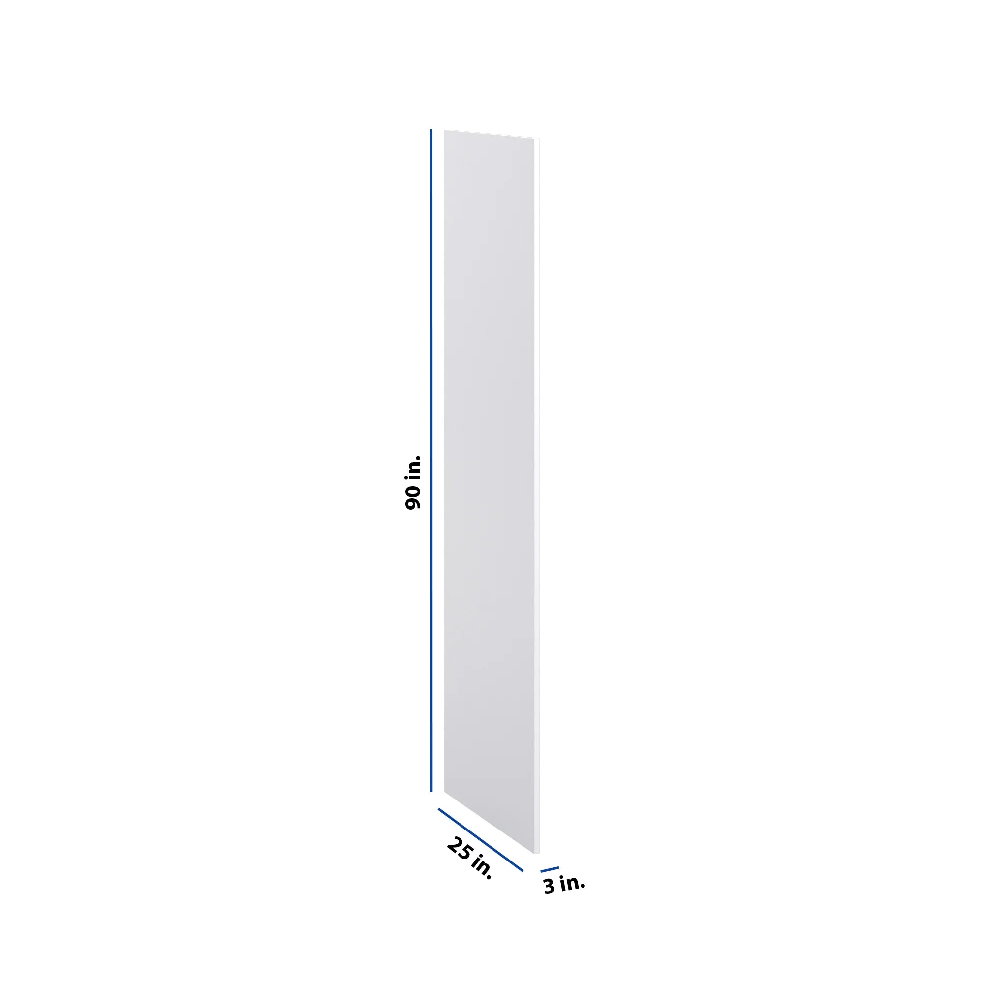 Modernform Cabinet Matte White 3/4" W X 90" H X 25" D Refrigerator End Panel