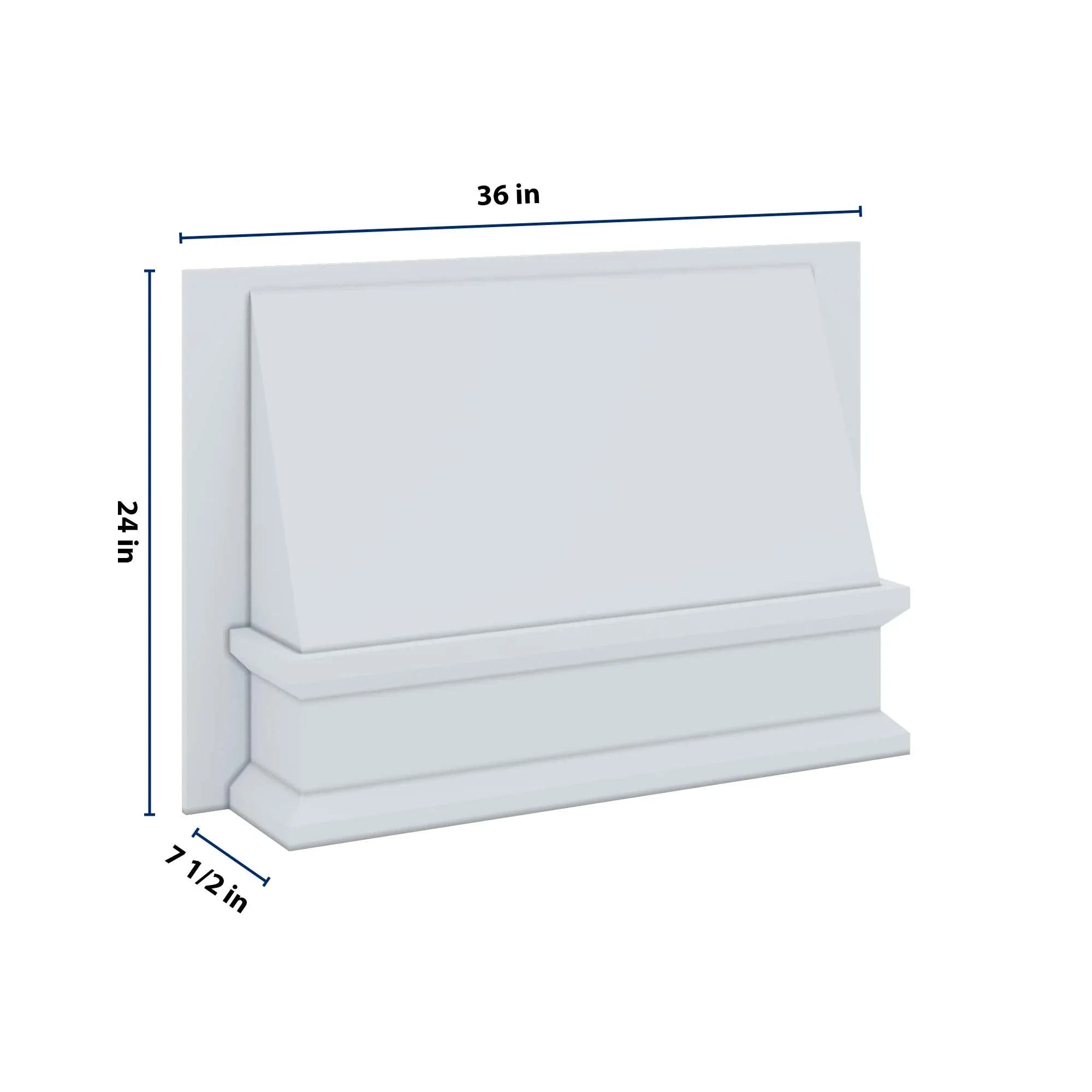 J&K White Shaker S8 Range Wood Hood 36" W x 24" H