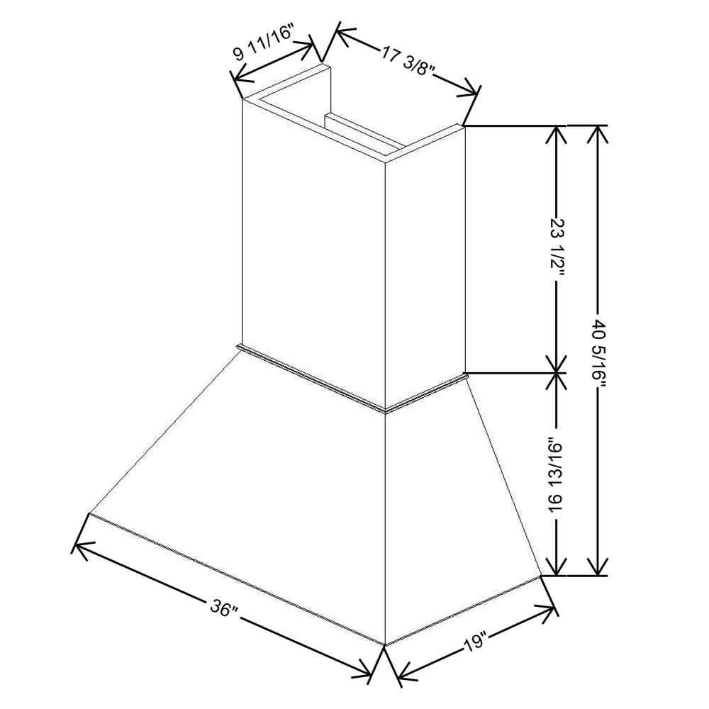 Fabuwood Allure Luna Dove 36"W Euro Hood