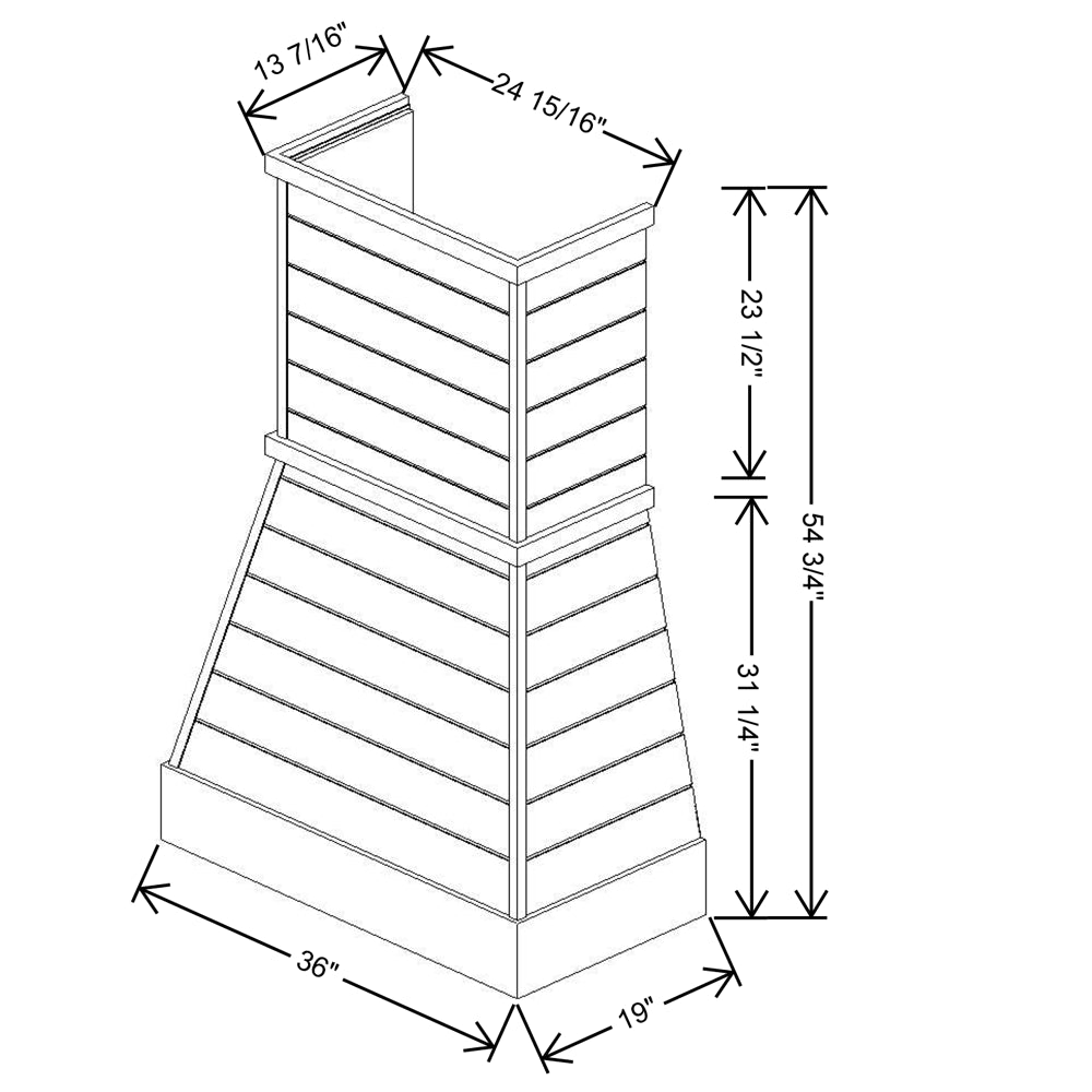 Fabuwood Allure Luna Timber 36"W Timber Farmhouse Hood