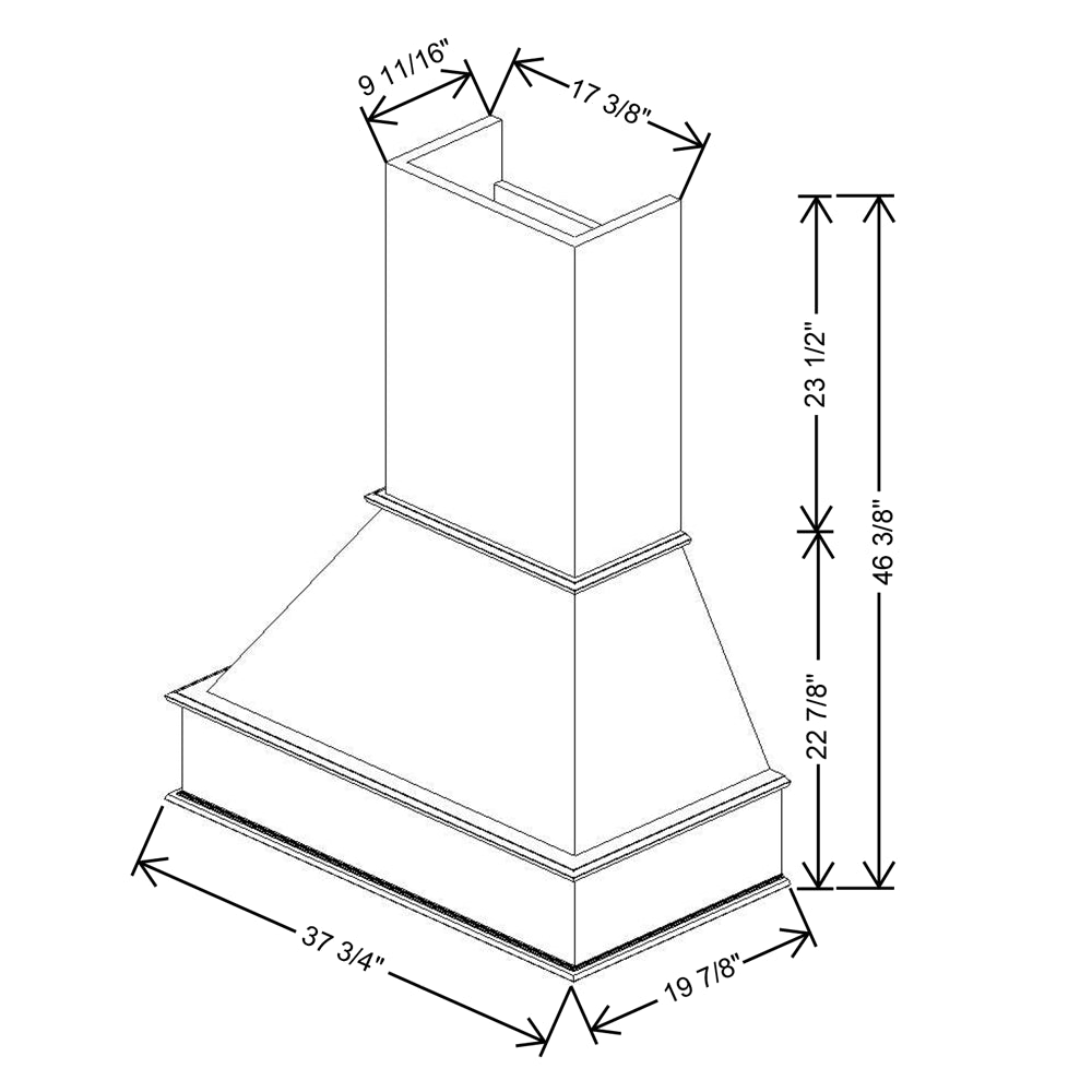 Fabuwood Allure Galaxy Indigo 36"W Walnut Signature Hood