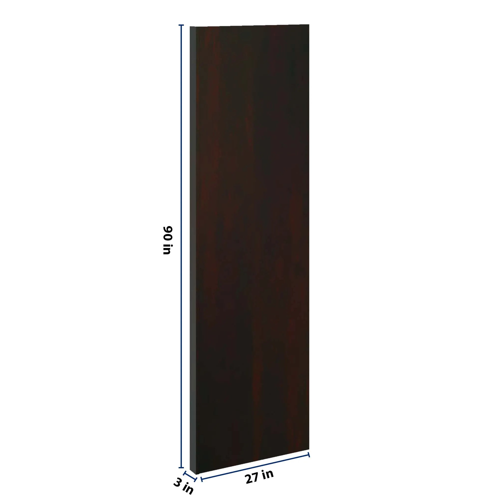 J&K Espresso K8 Refrigerator Panel w/Return Filler 3" W x 90" H x 27" D
