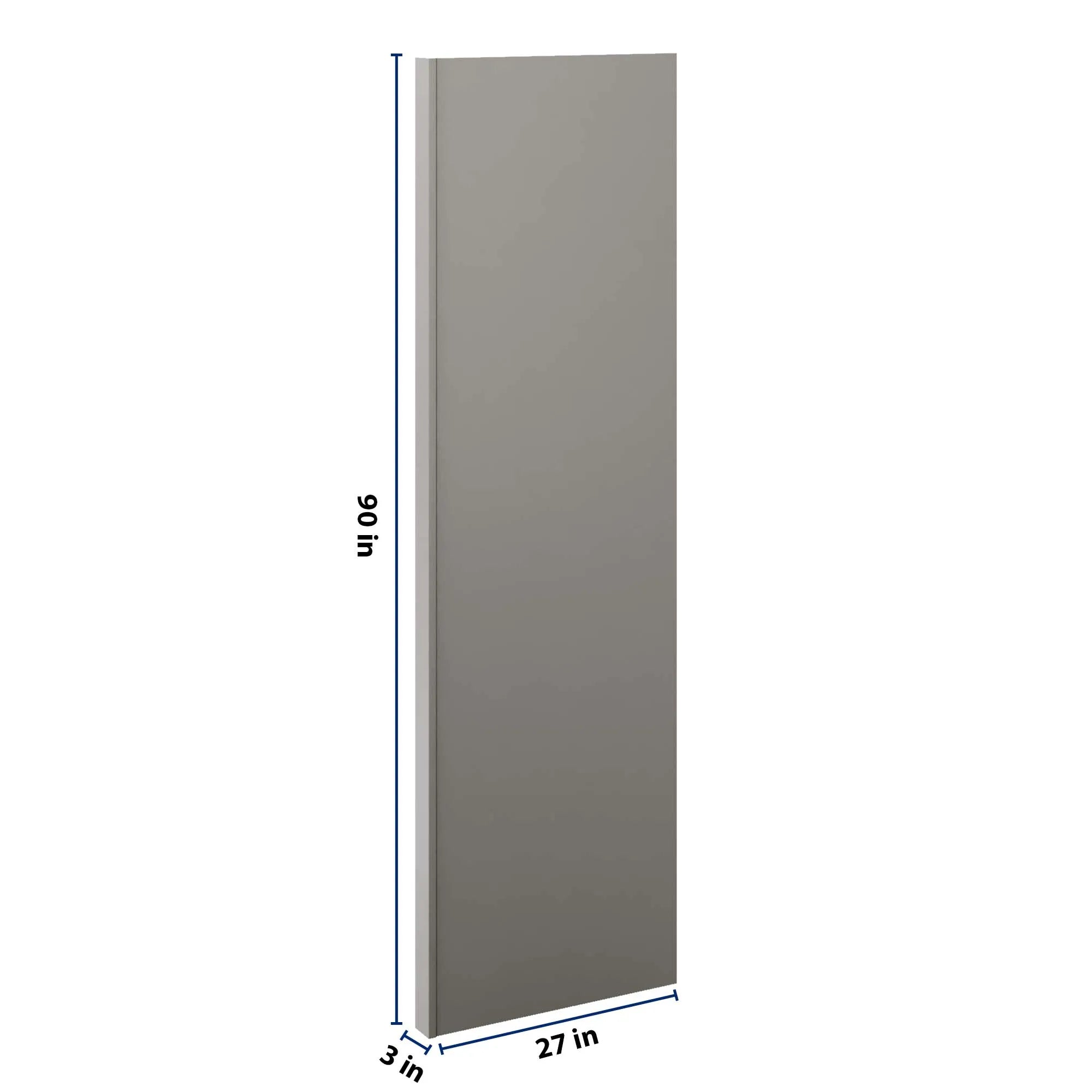 J&K Greige K3 Refrigerator Panel w/Return Filler 3" W x 90" H x 27" D