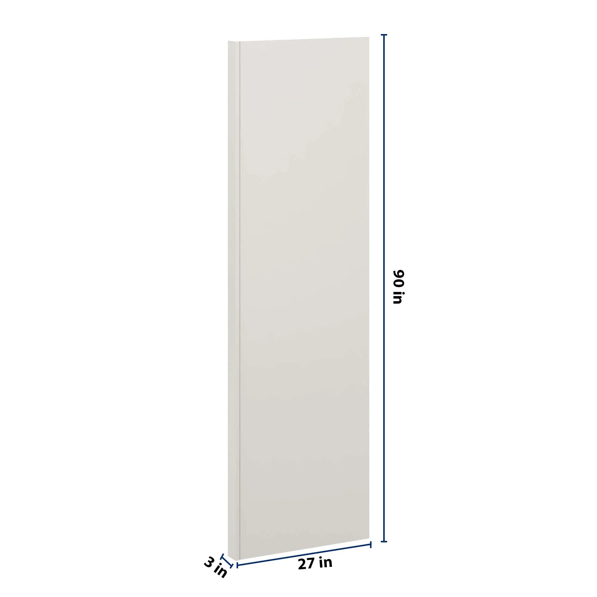 J&K Dove E1 Refrigerator Panel w/Return Filler 3" W x 90" H x 27" D